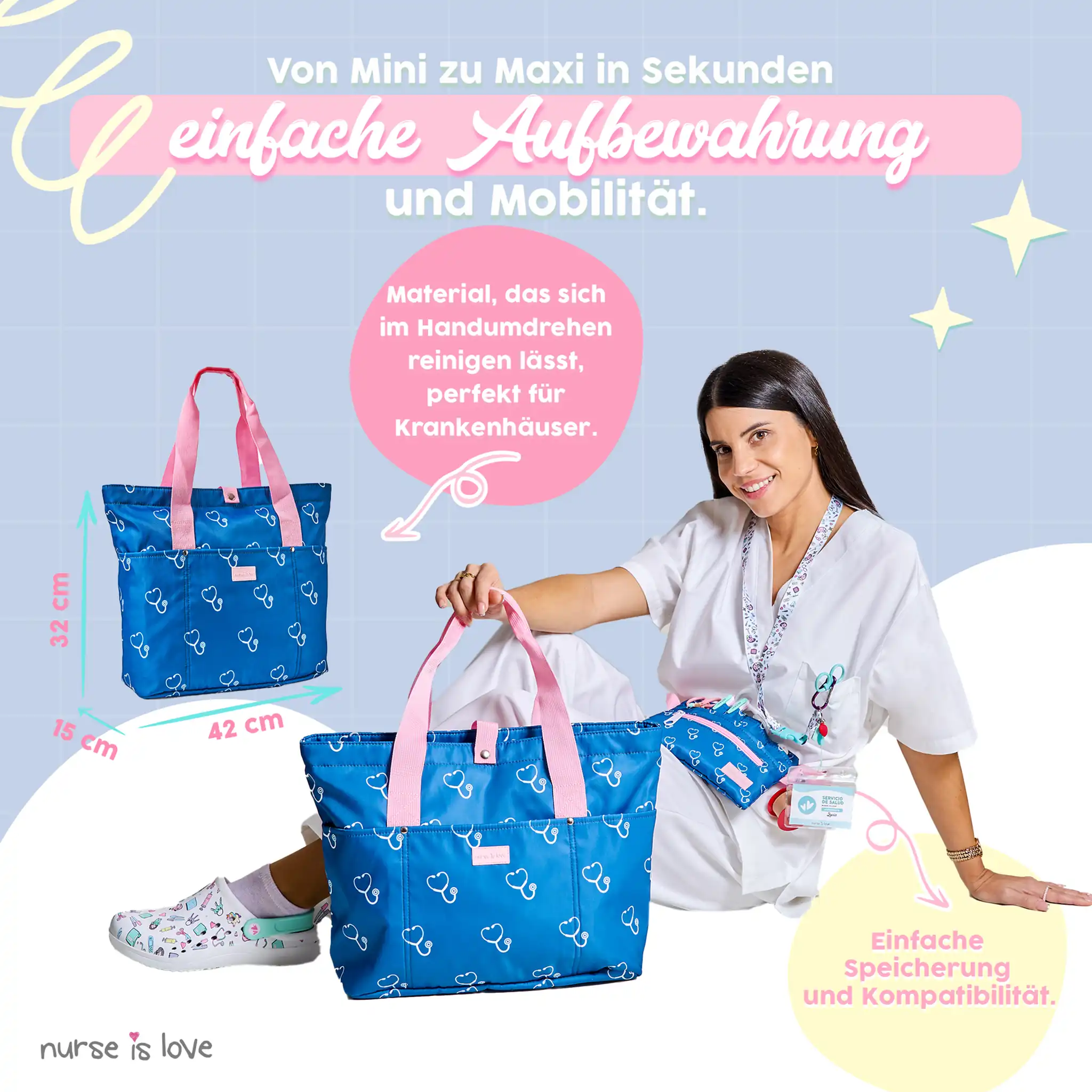Damen Tasche Blau