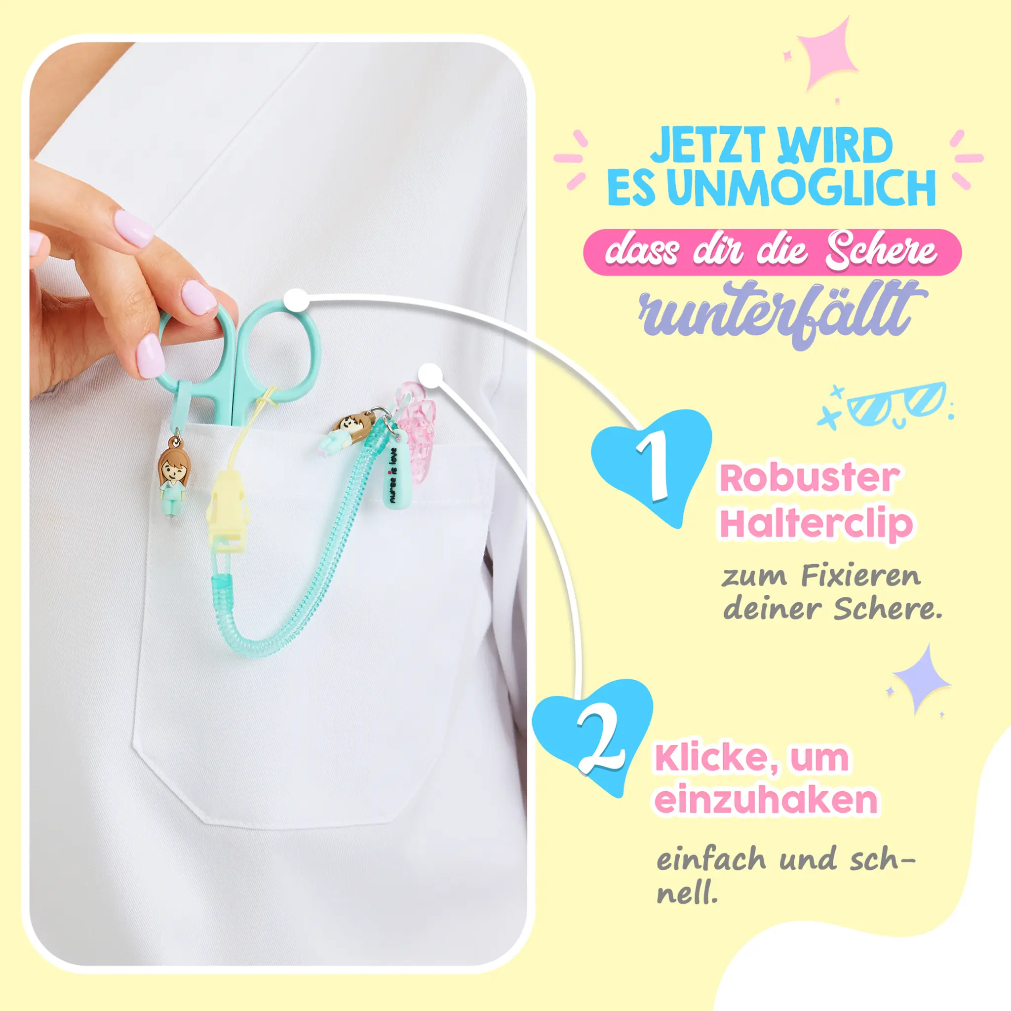 Aqua Silikon Scherenhalter für Pflegekräfte
