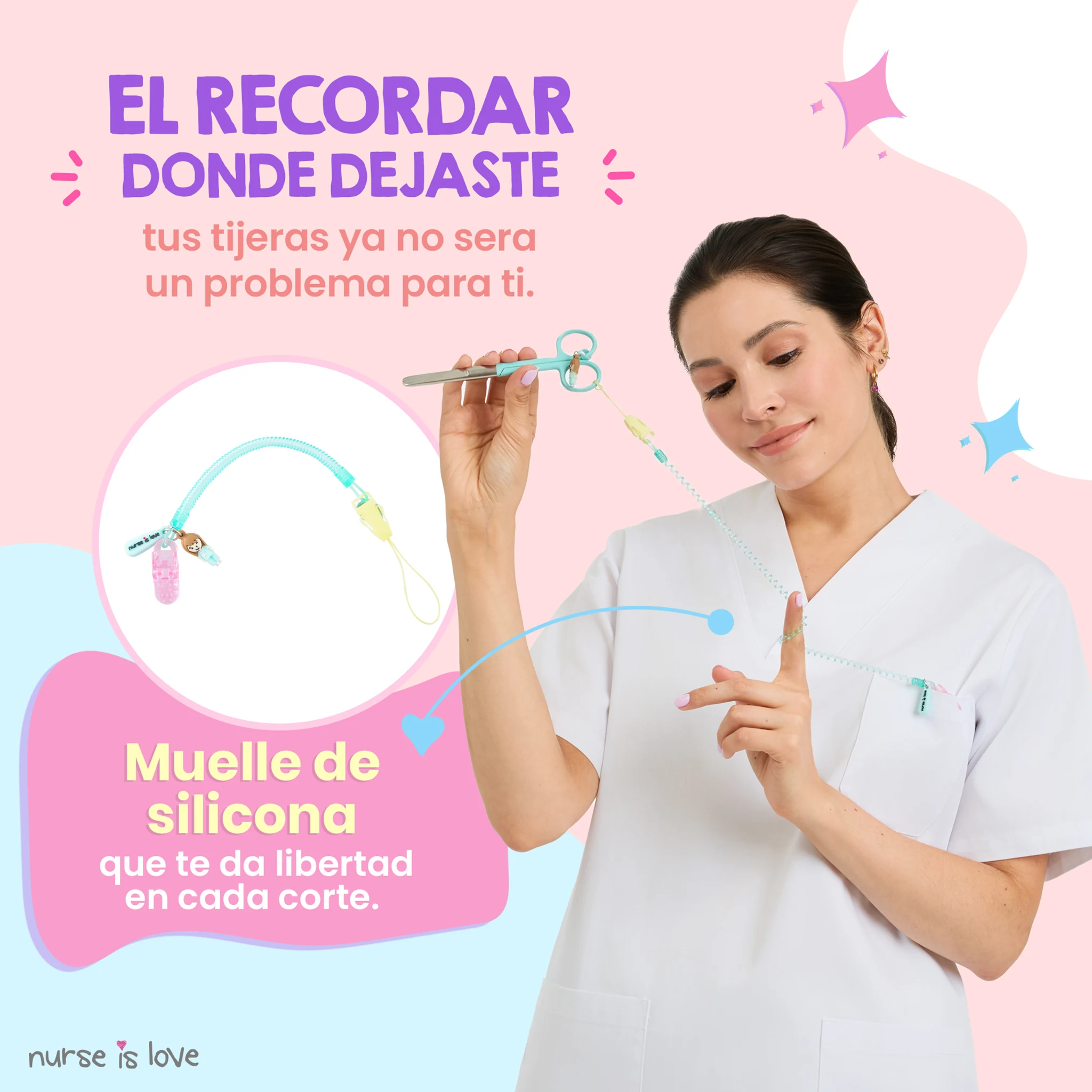 Aqua Silicone Nursing Scissor Holder