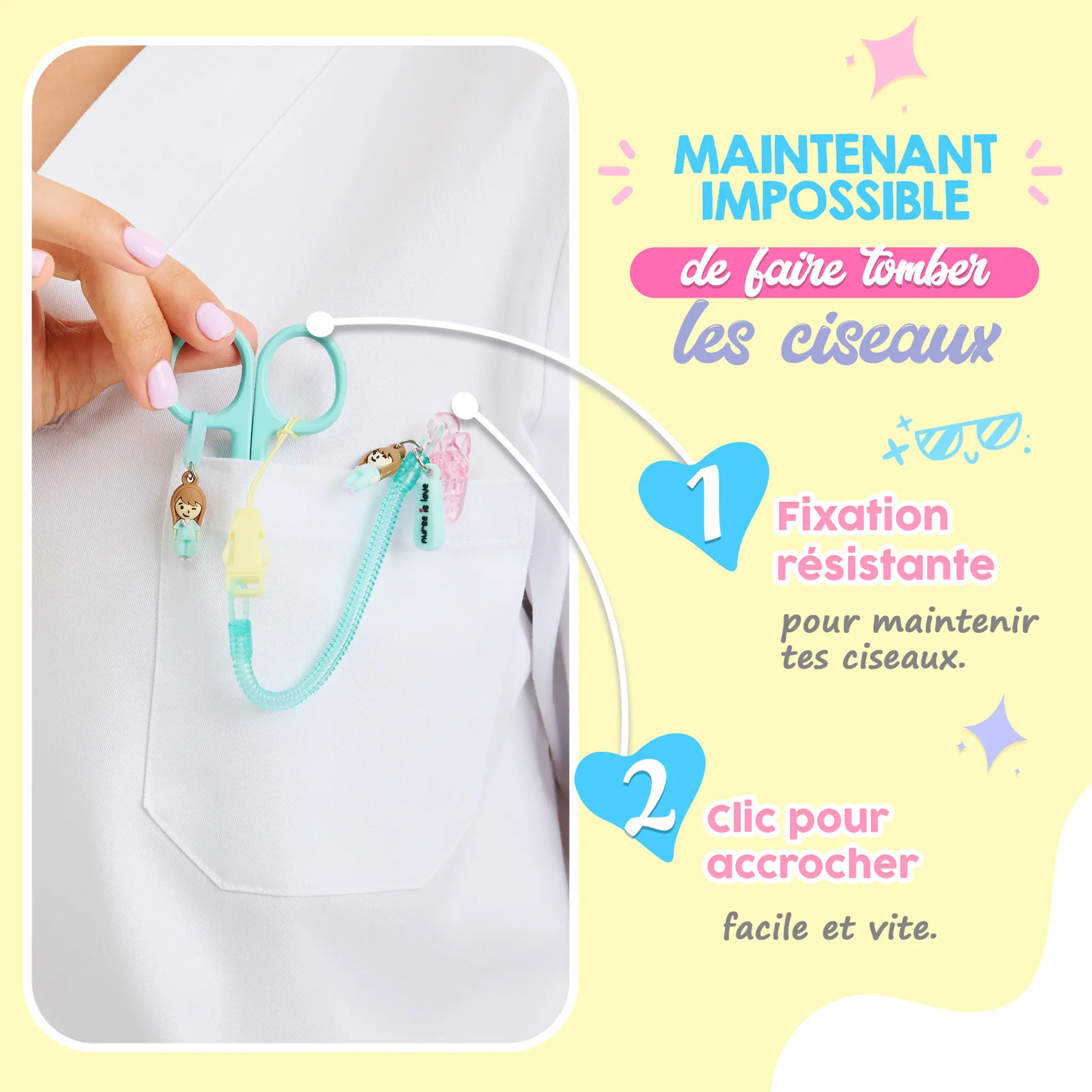 Porte-ciseaux Infirmière Silicone Aqua