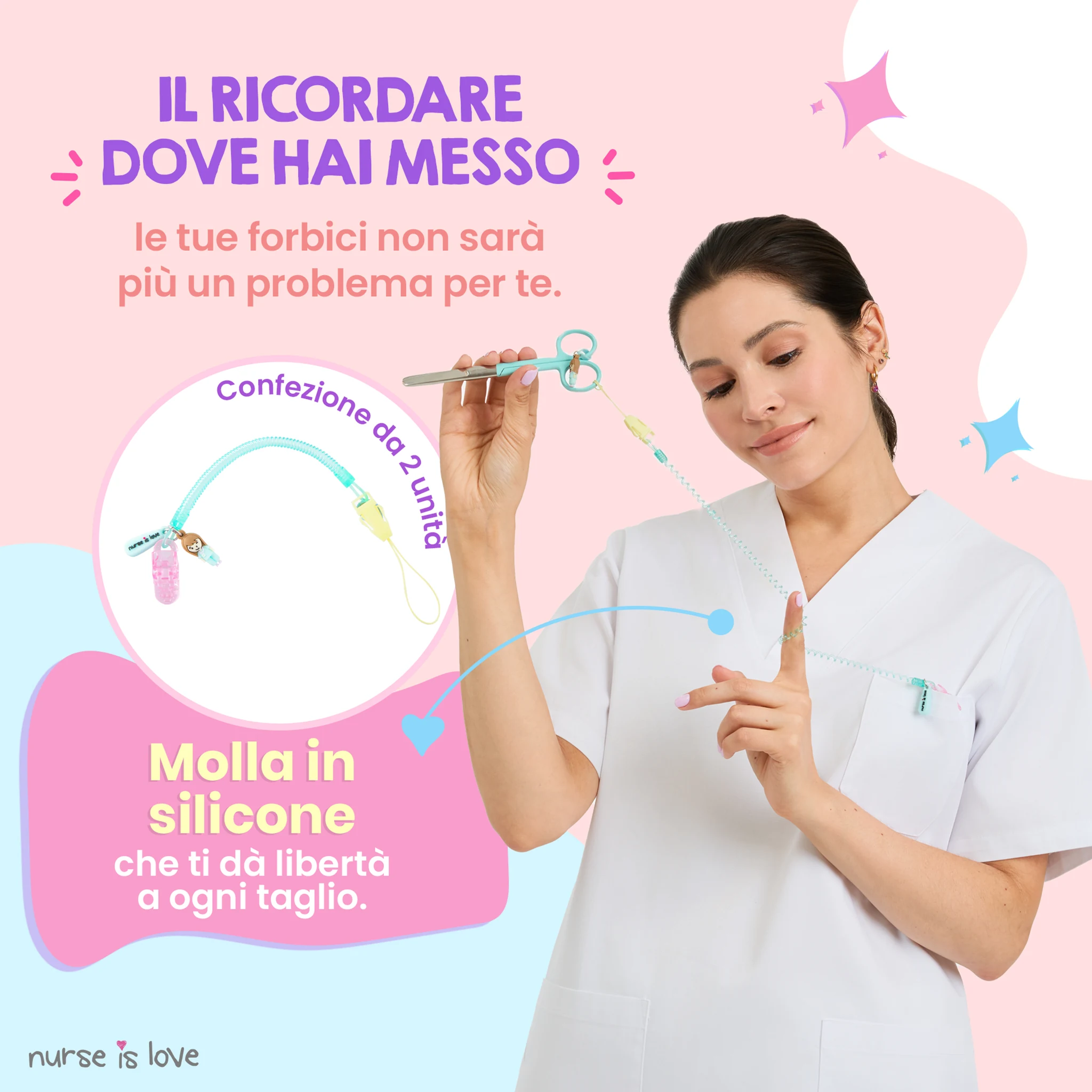 Porta Forbici Infermieristica in silicone aqua