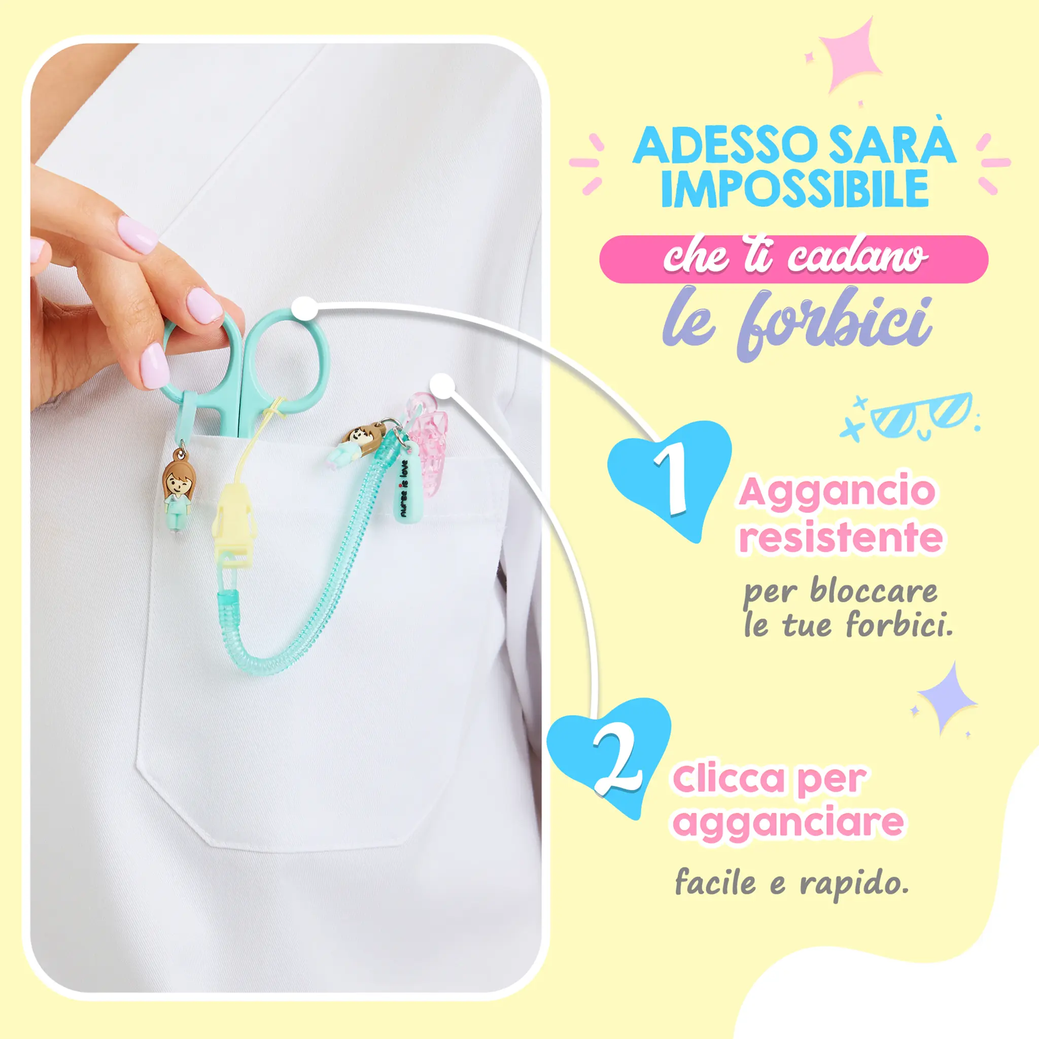 Porta Forbici Infermieristica in silicone aqua