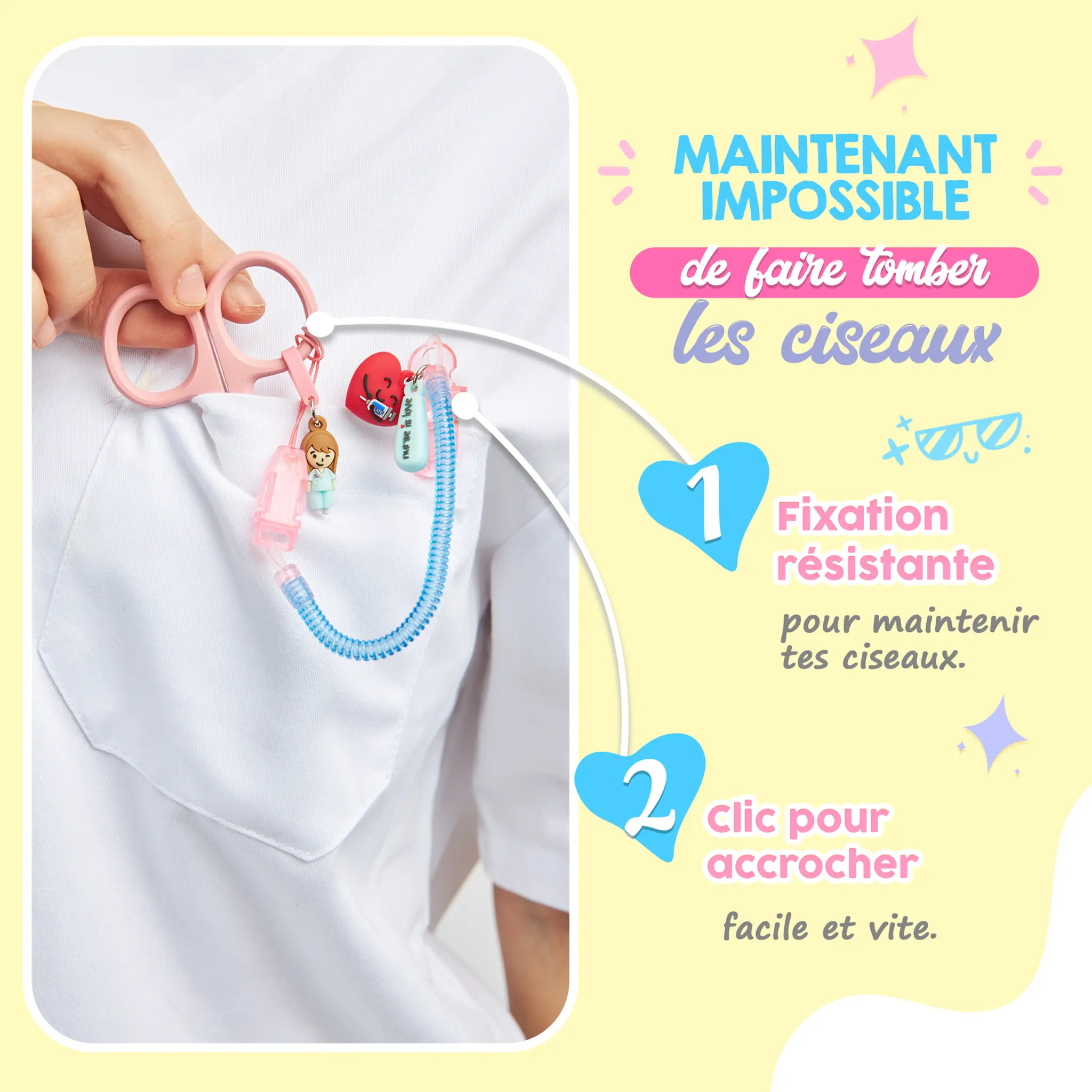 Porte-Ciseaux Infirmier en Silicone Bleu