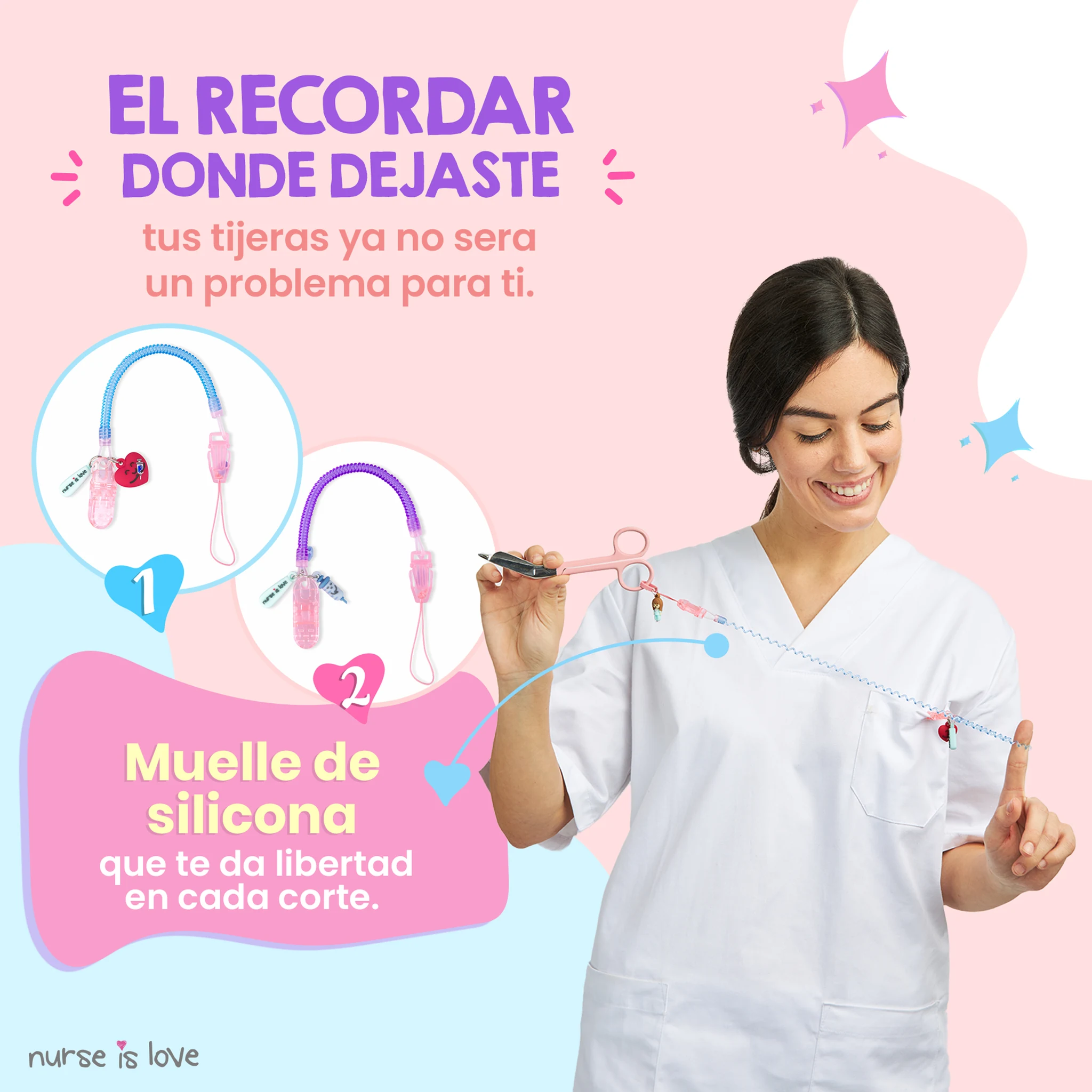 Pack 2 Porta Tijeras silicona azul + morado