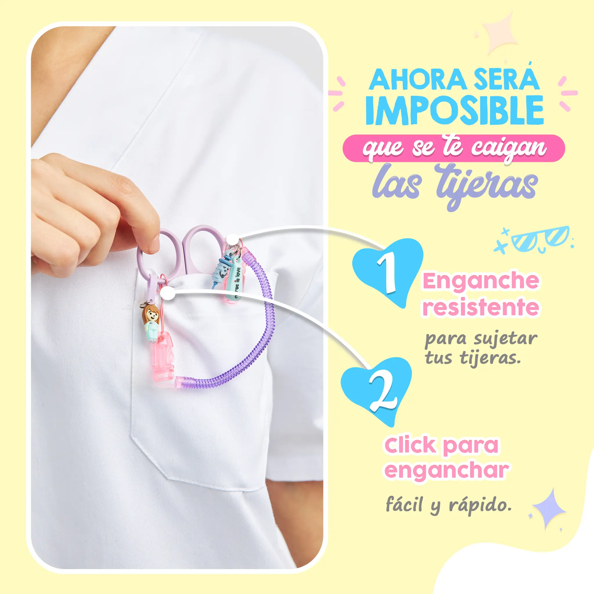 Pack 2 Porta Tijeras silicona azul + morado