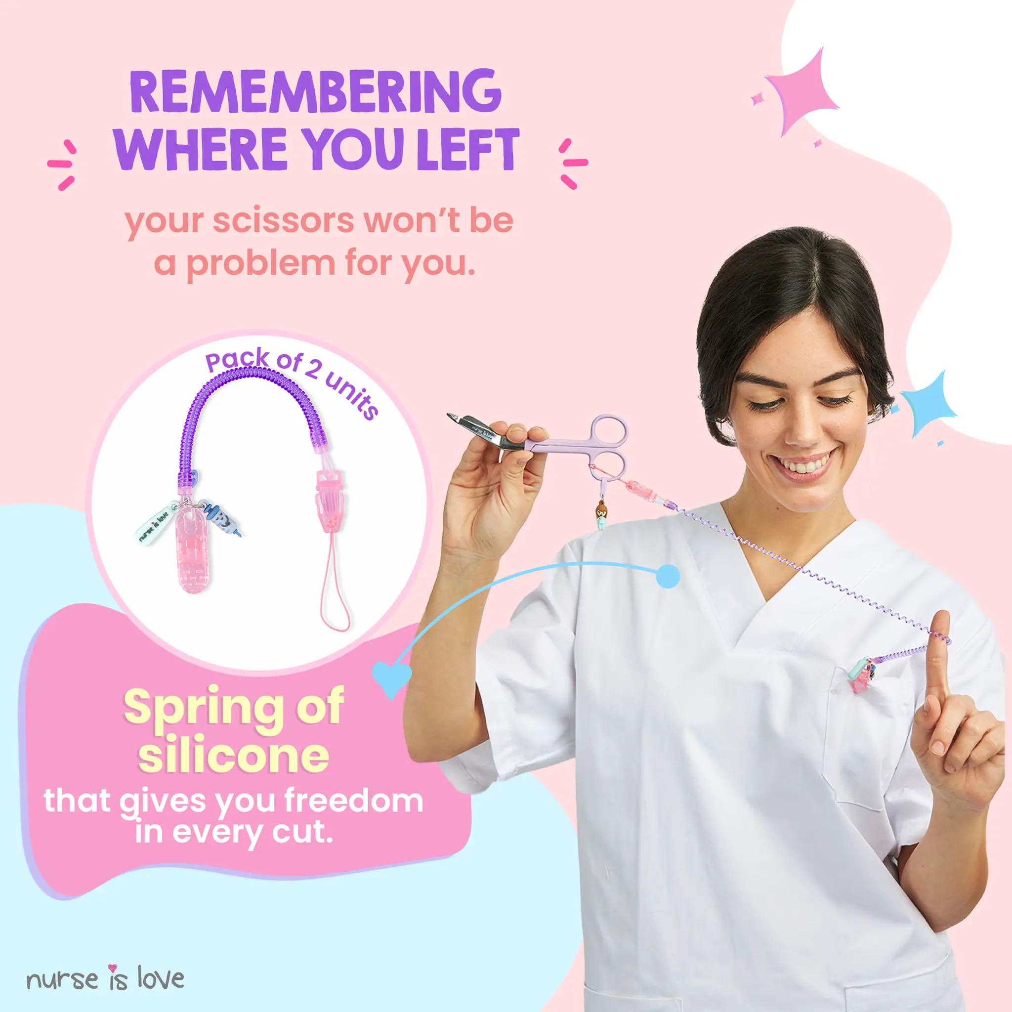 Purple Silicone Nursing Scissor Holder