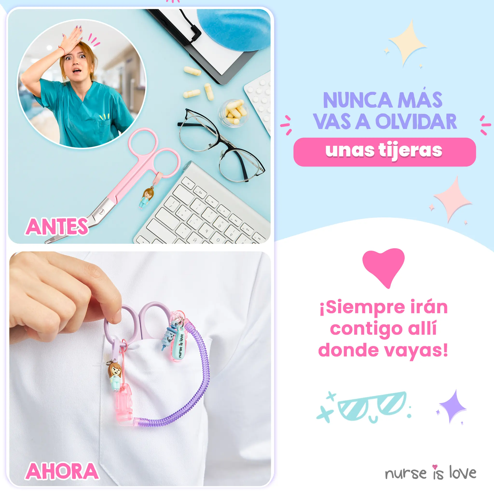 Porta Tijeras Enfermería silicona morado