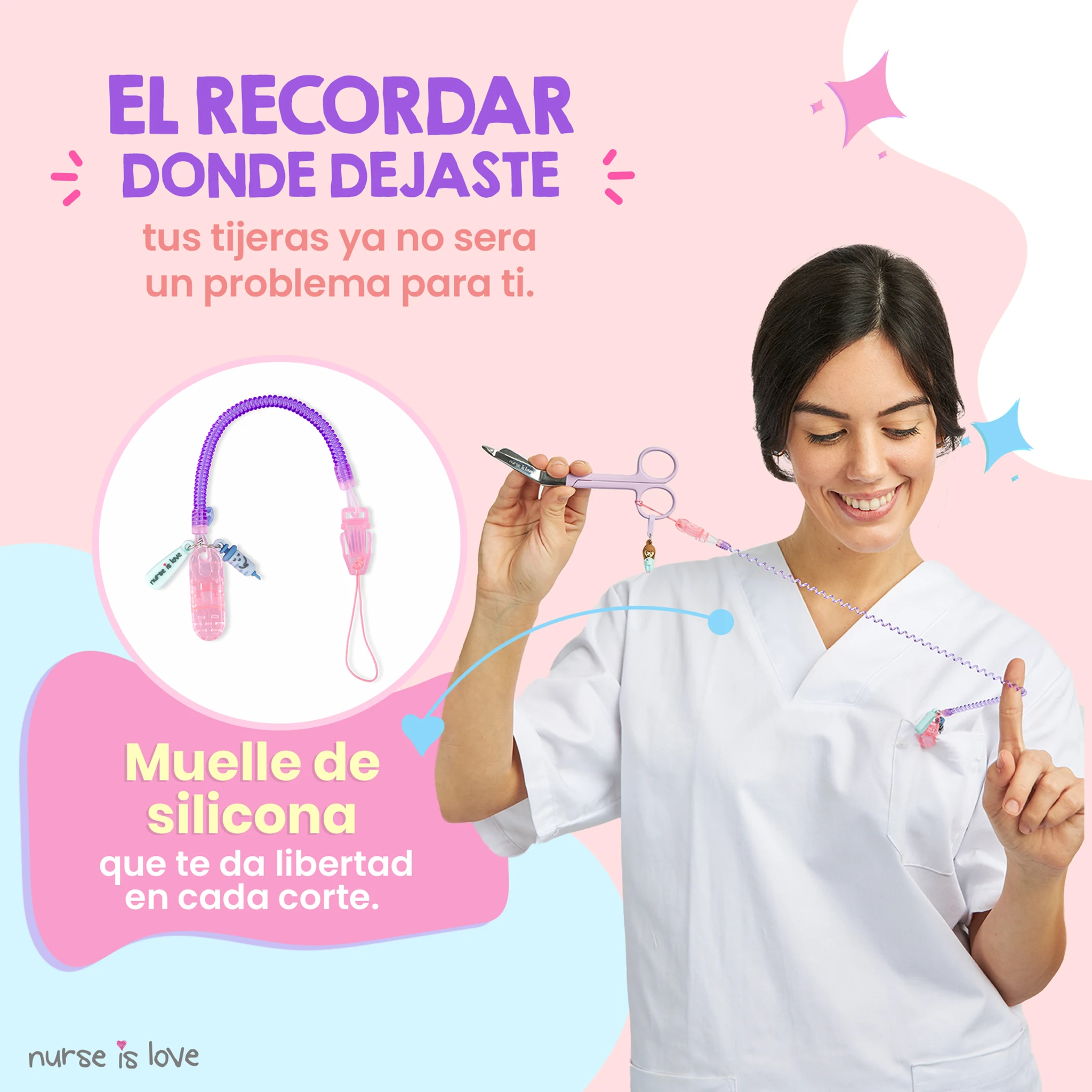 Porta Tijeras Enfermería silicona morado