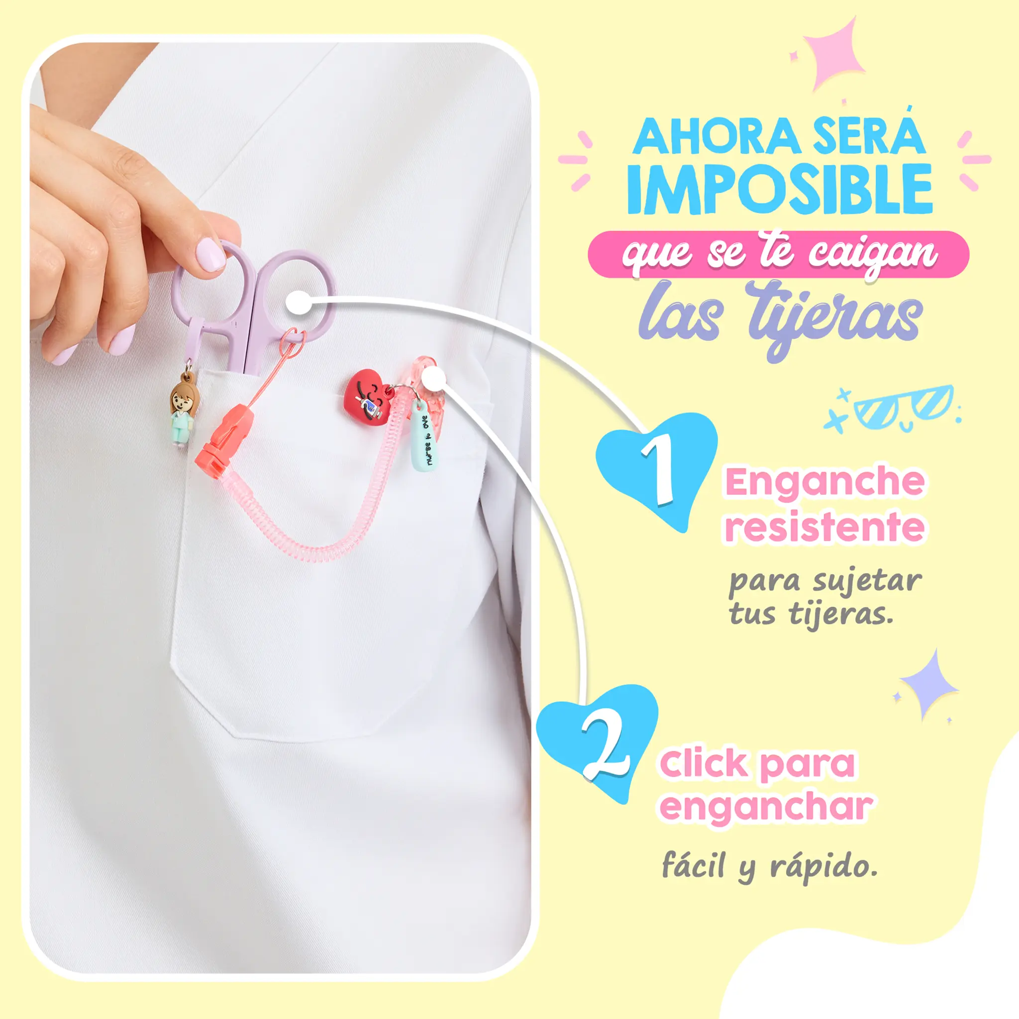 Porta Tijeras Enfermería silicona rosa