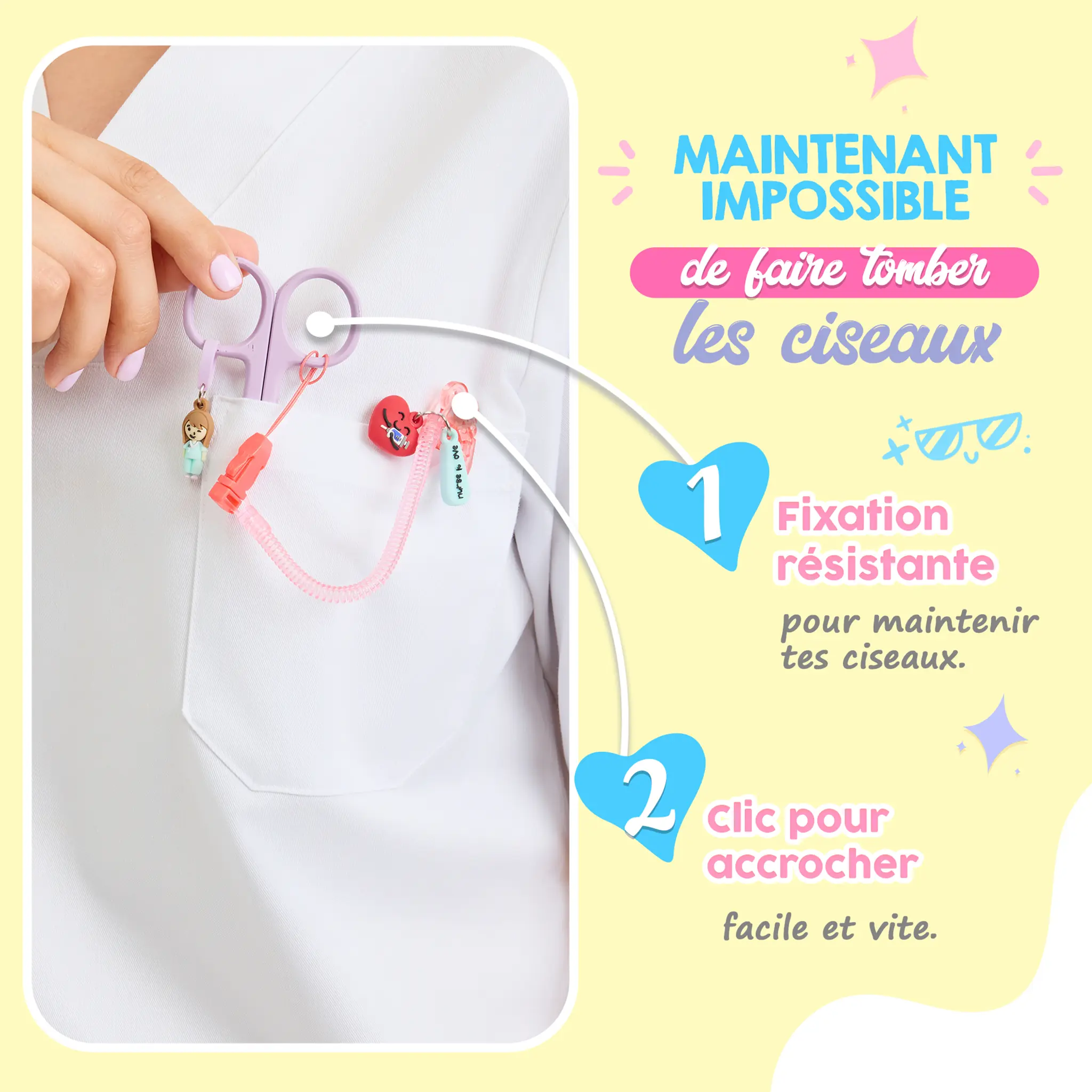 Porte-ciseaux Infirmière Silicone Rose