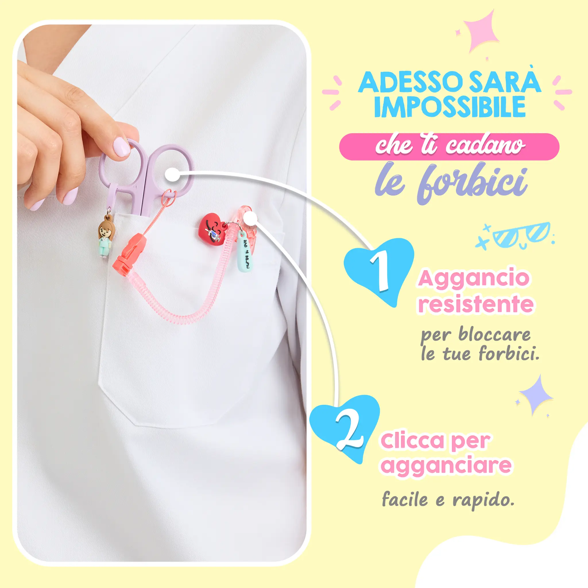 Porta Forbici Infermieristica in silicone rosa