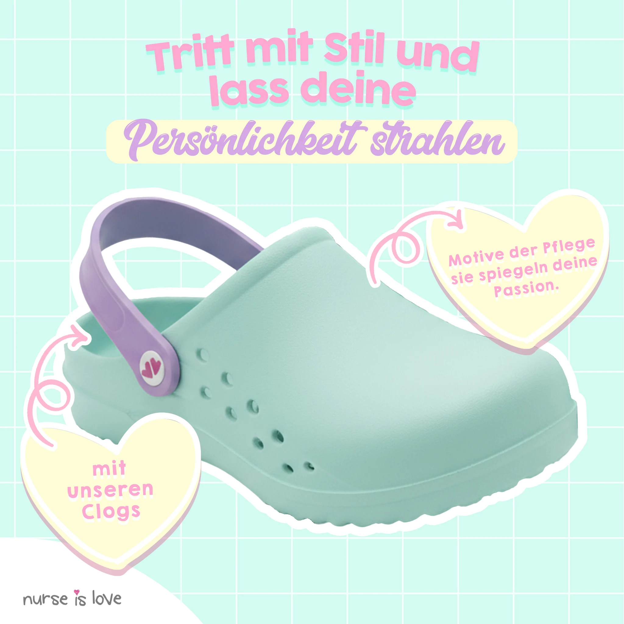 Pflegeclogs für Krankenschwestern Aqua