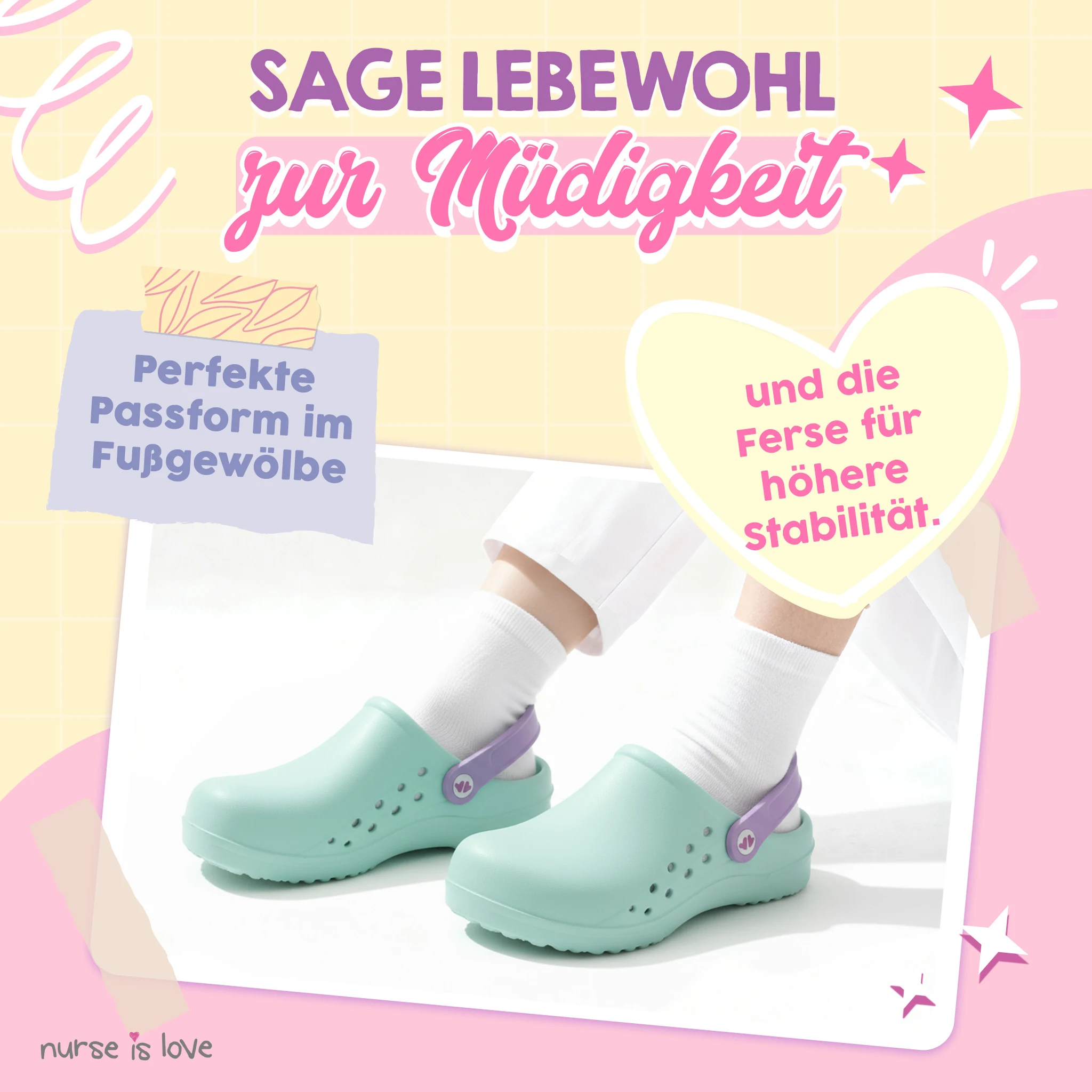 Pflegeclogs für Krankenschwestern Aqua
