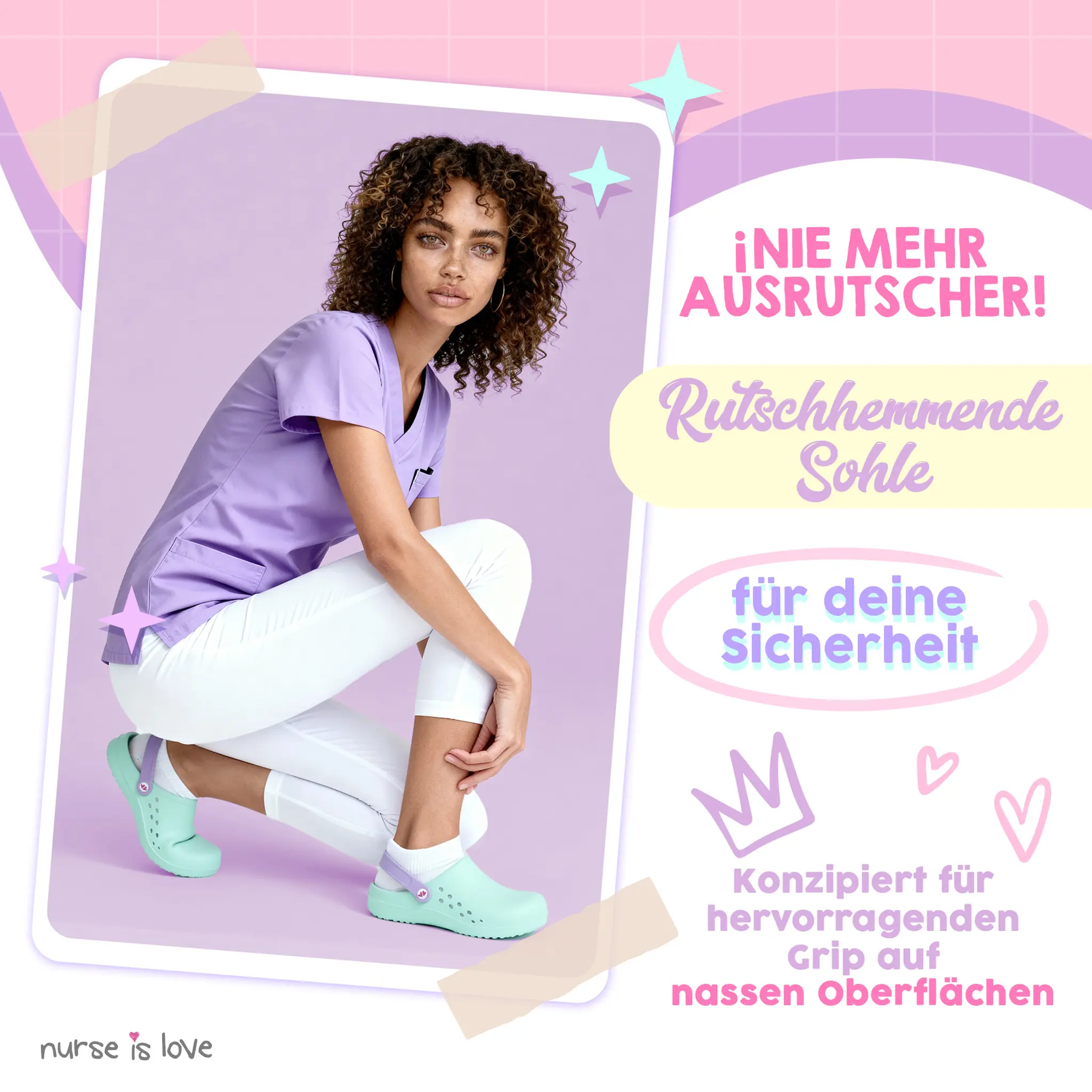 Pflegeclogs für Krankenschwestern Aqua