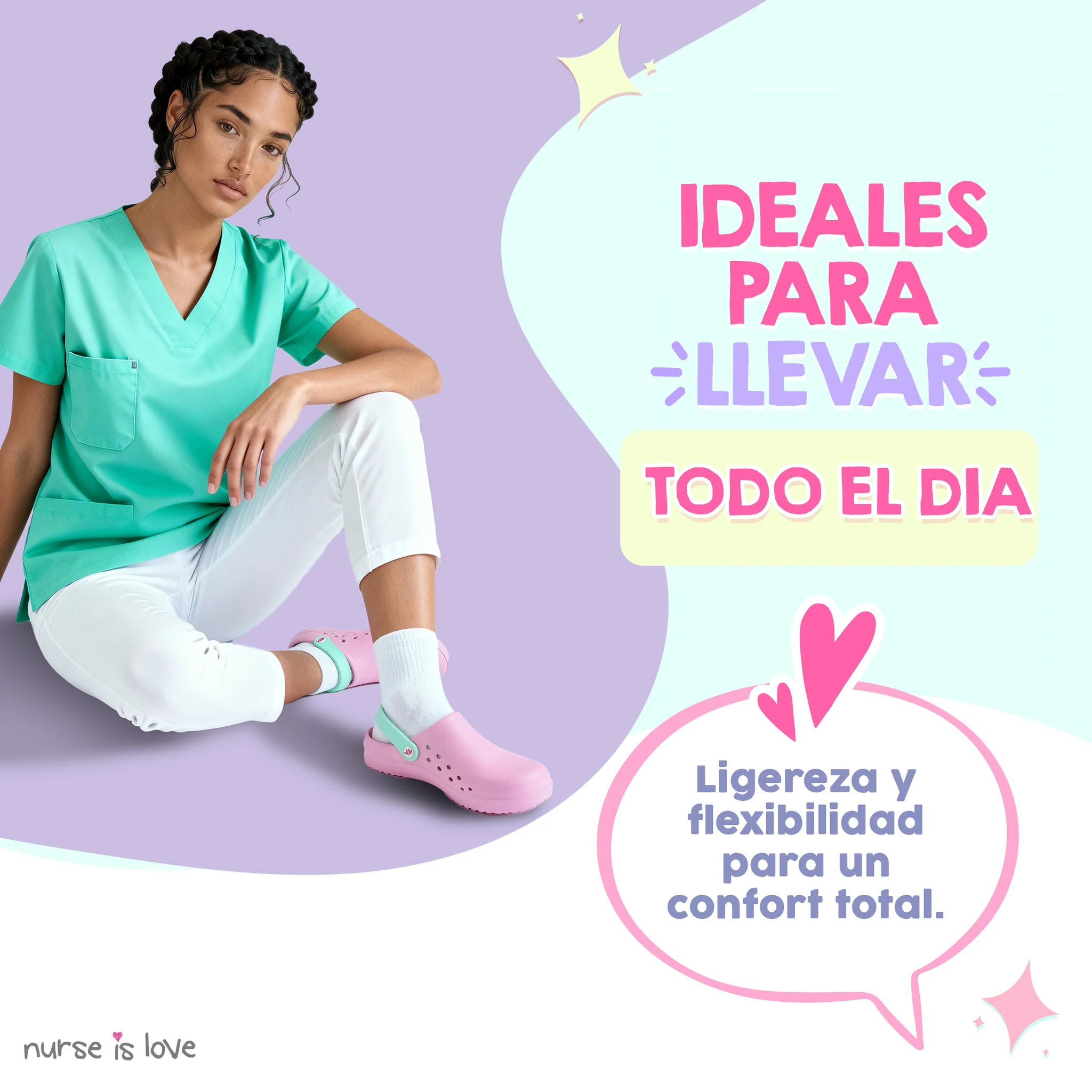 Zuecos para Enfermeras Rosa