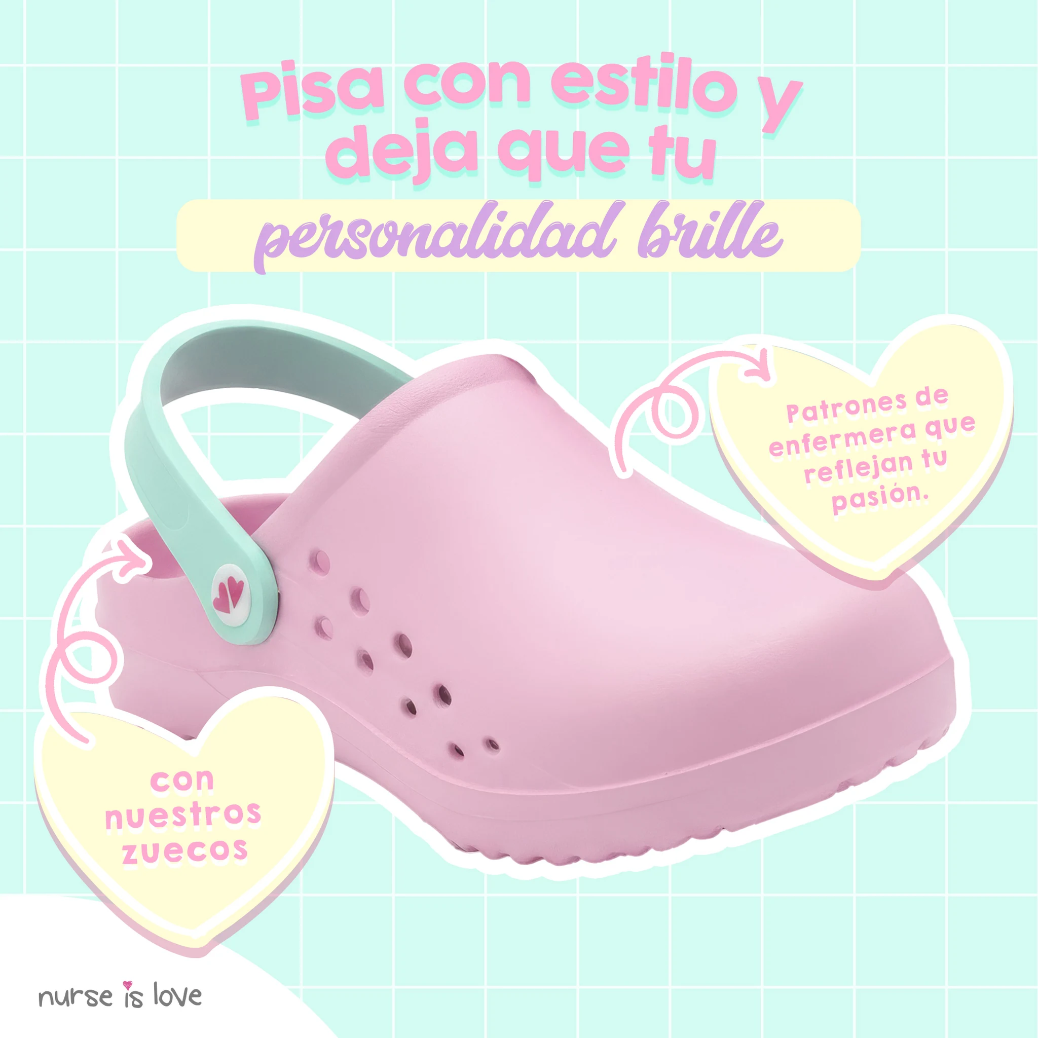 Zuecos para Enfermeras Rosa