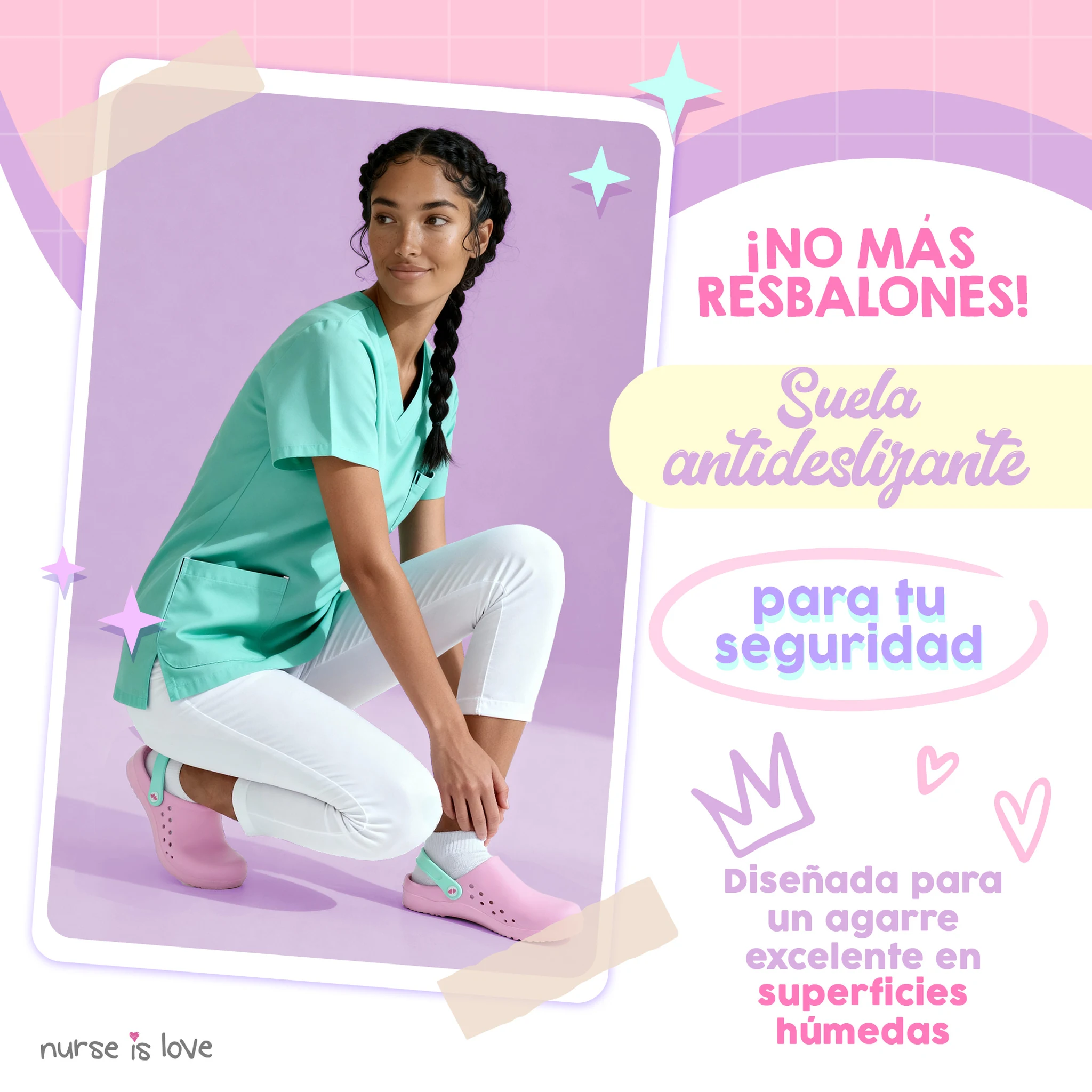 Zuecos para Enfermeras Rosa