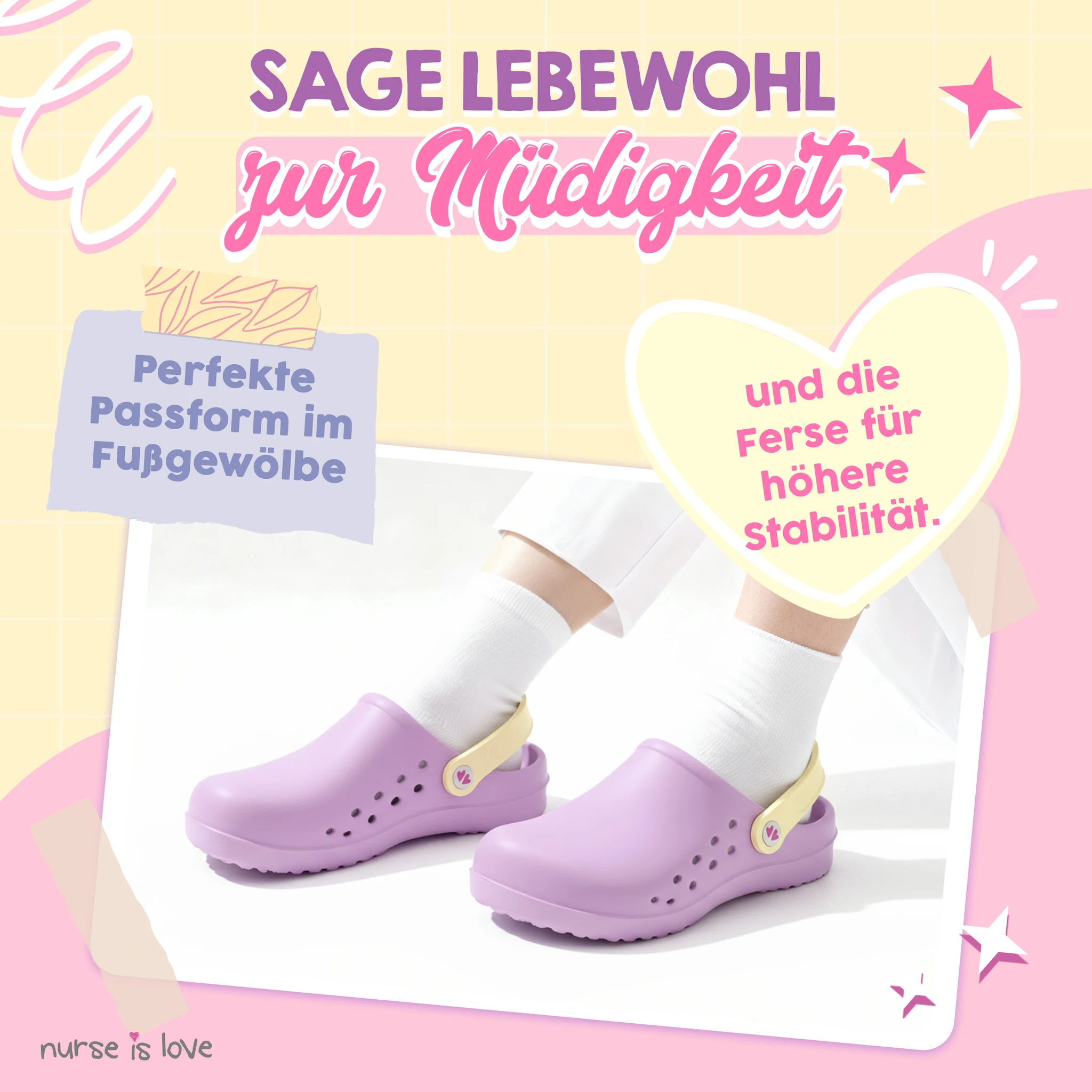 Pflegeclogs Lila für Krankenschwestern