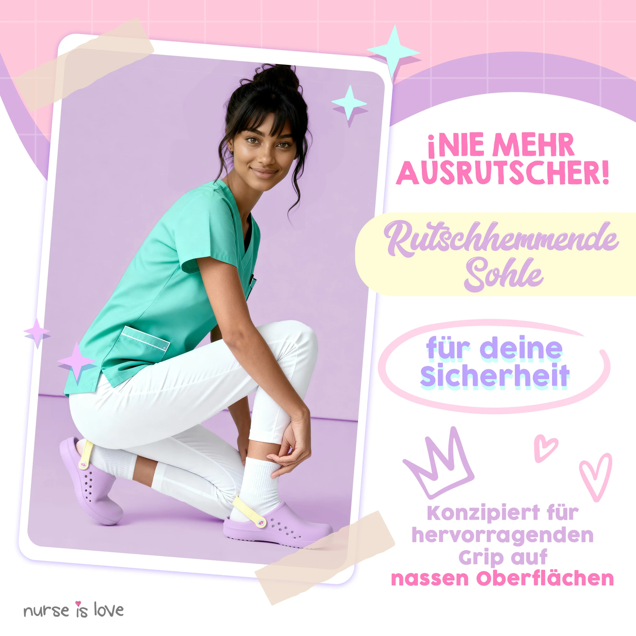 Pflegeclogs Lila für Krankenschwestern