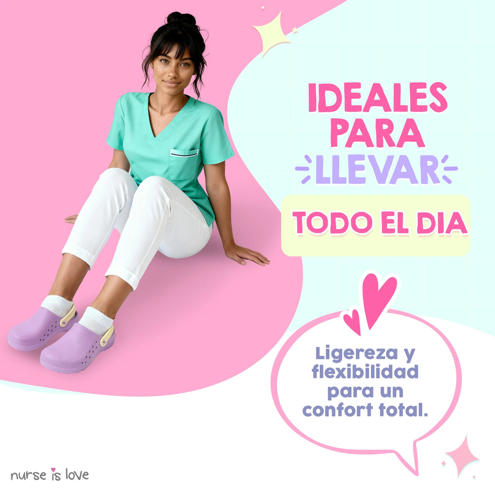 Zuecos para Enfermeras Morado