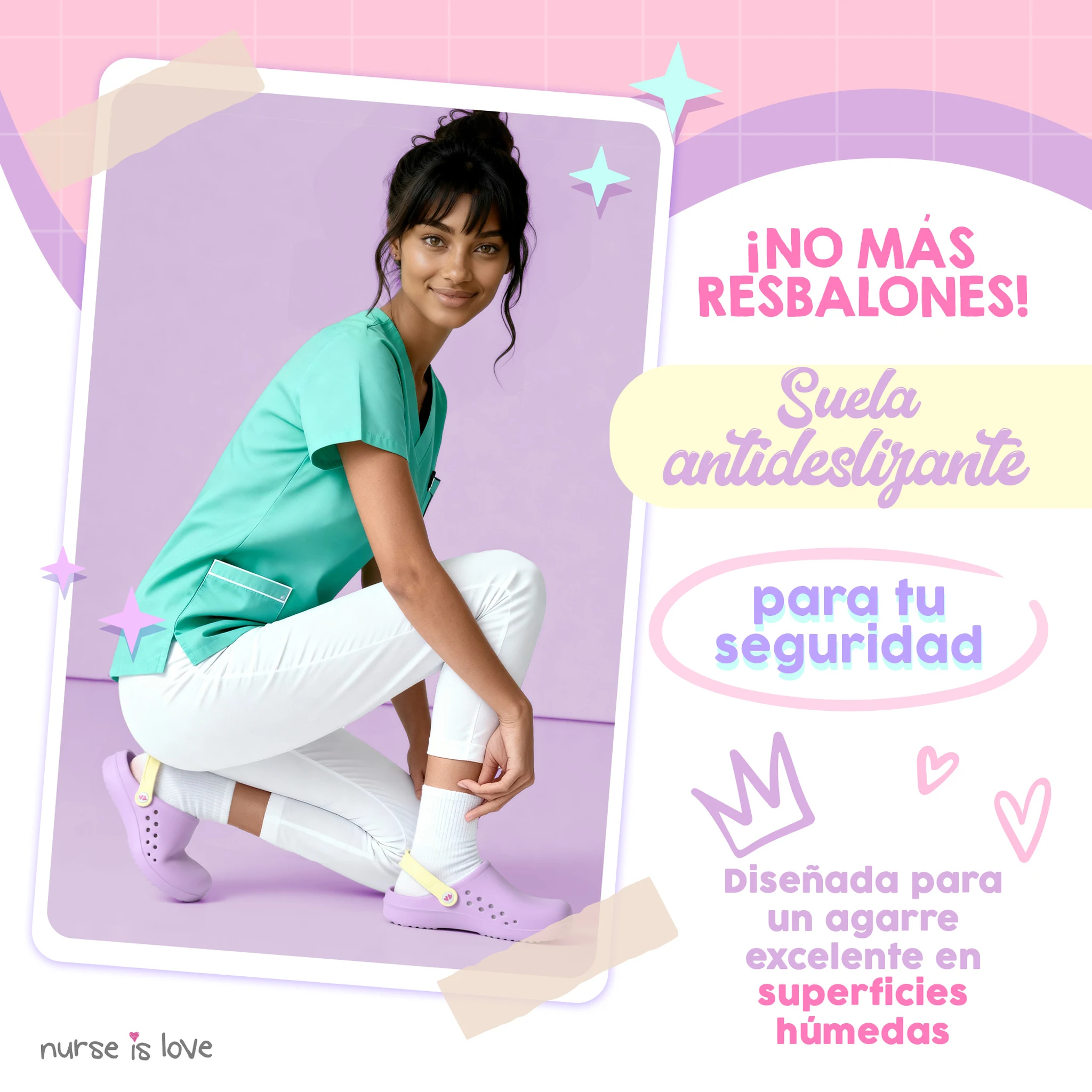 Zuecos para Enfermeras Morado