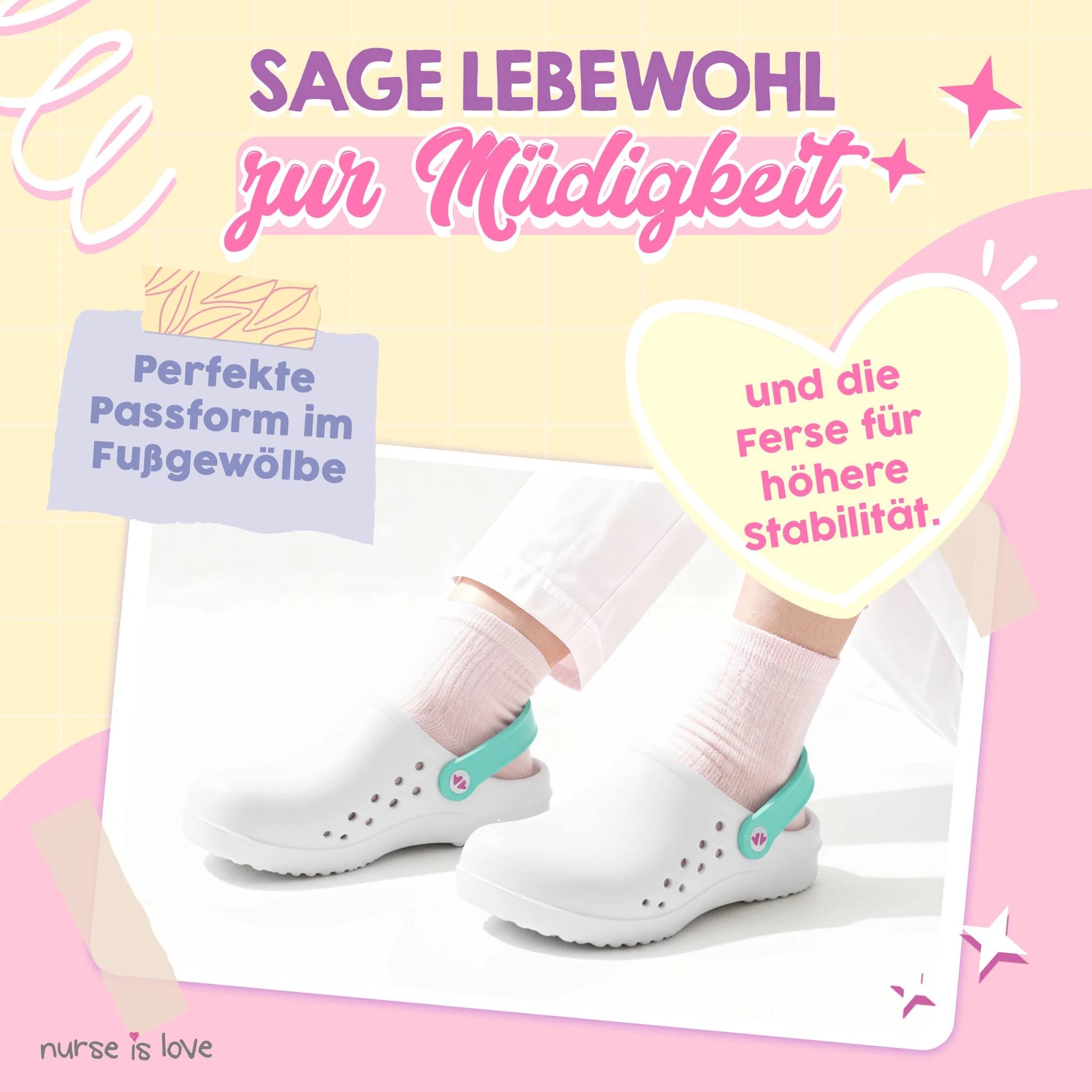 Pflegeclogs Weiß für Krankenschwestern
