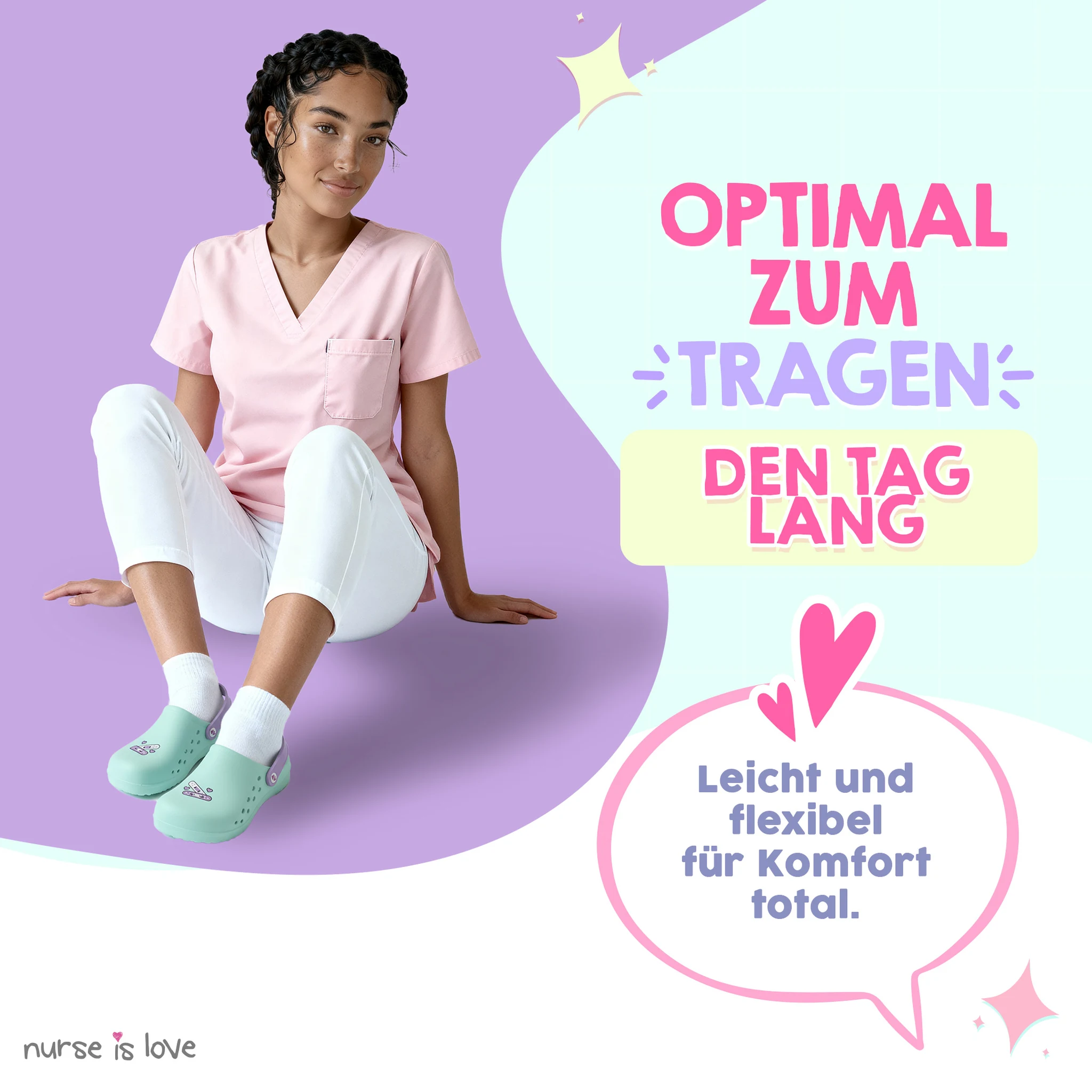 Pflegeclogs Aqua Pflaster für Krankenschwestern