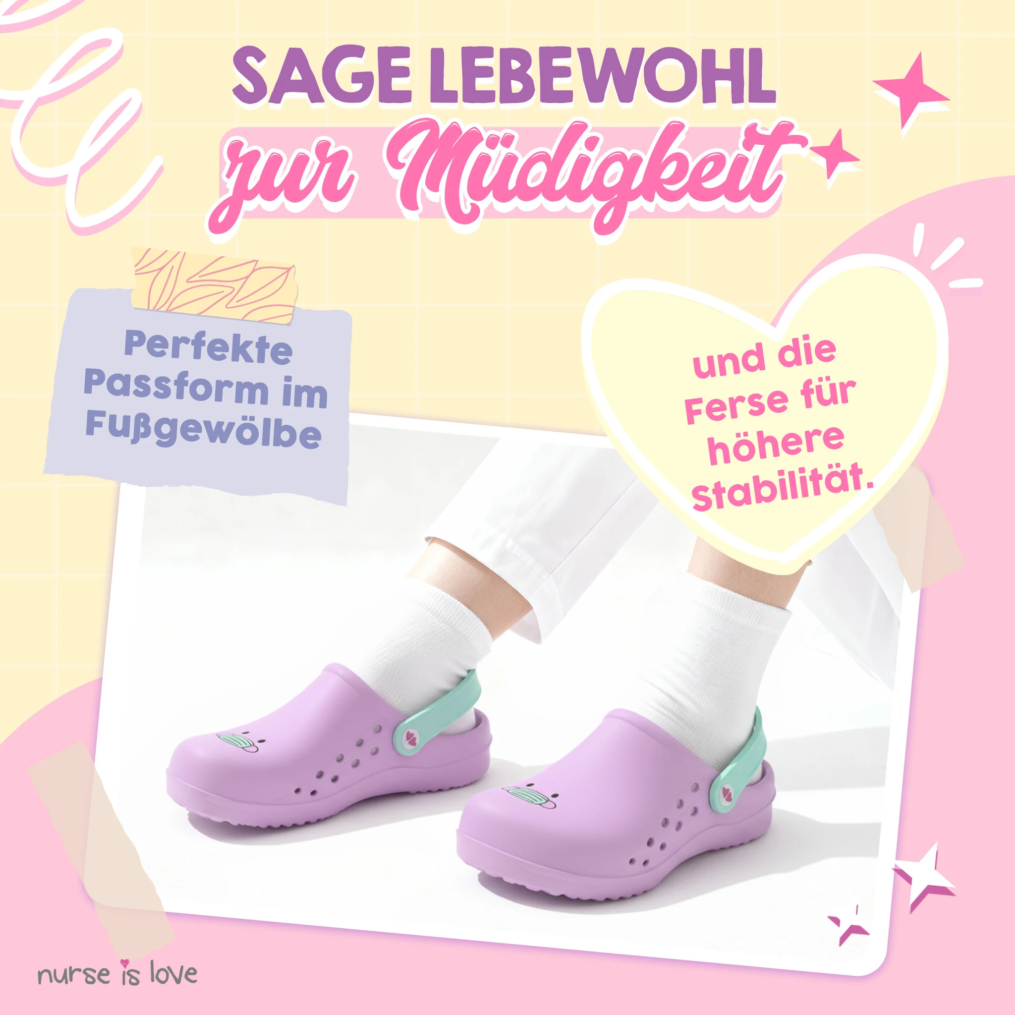 Pflegeclogs Lila Maske für Krankenschwestern