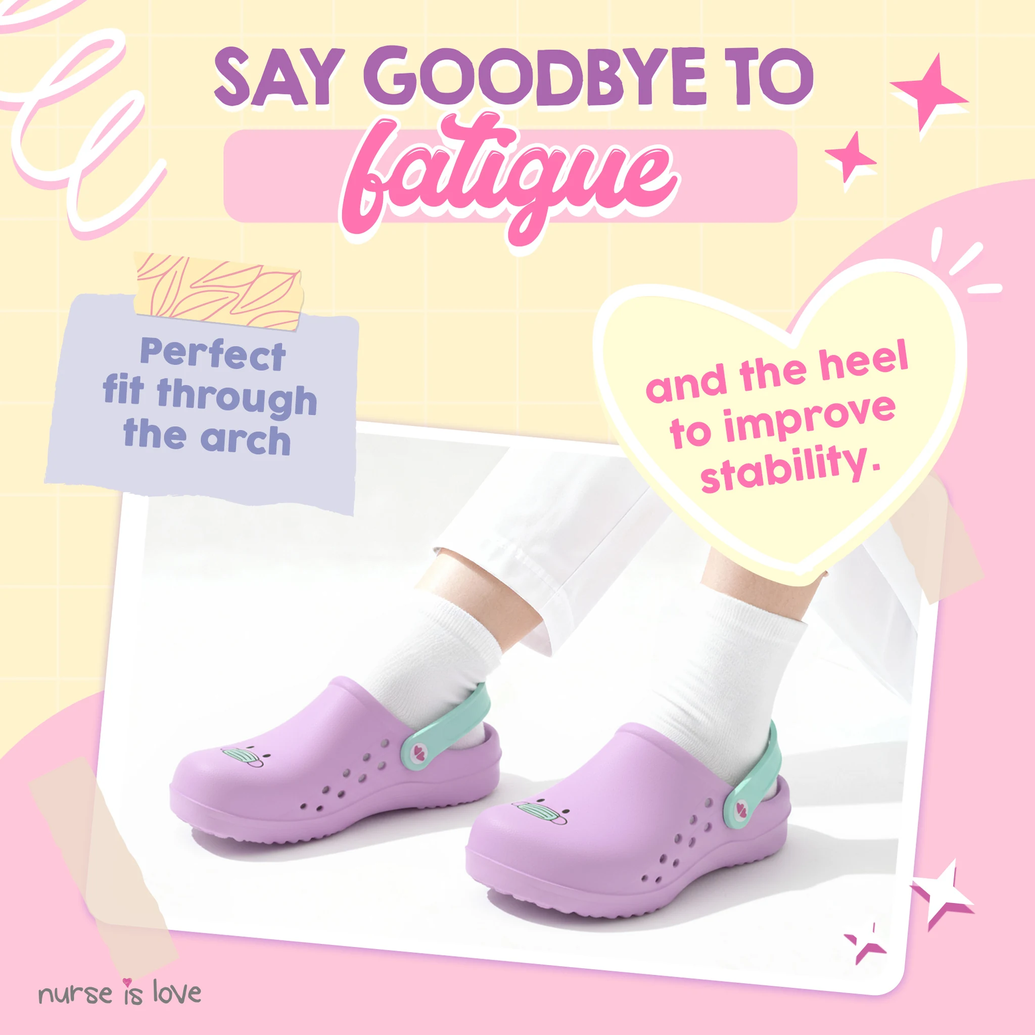 Purple Mask Nurse Clogs