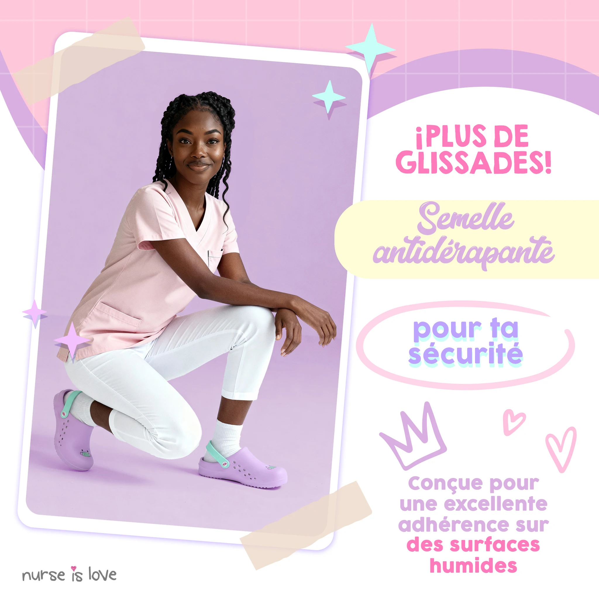 Sabots pour Infirmières Violet Mascarilla