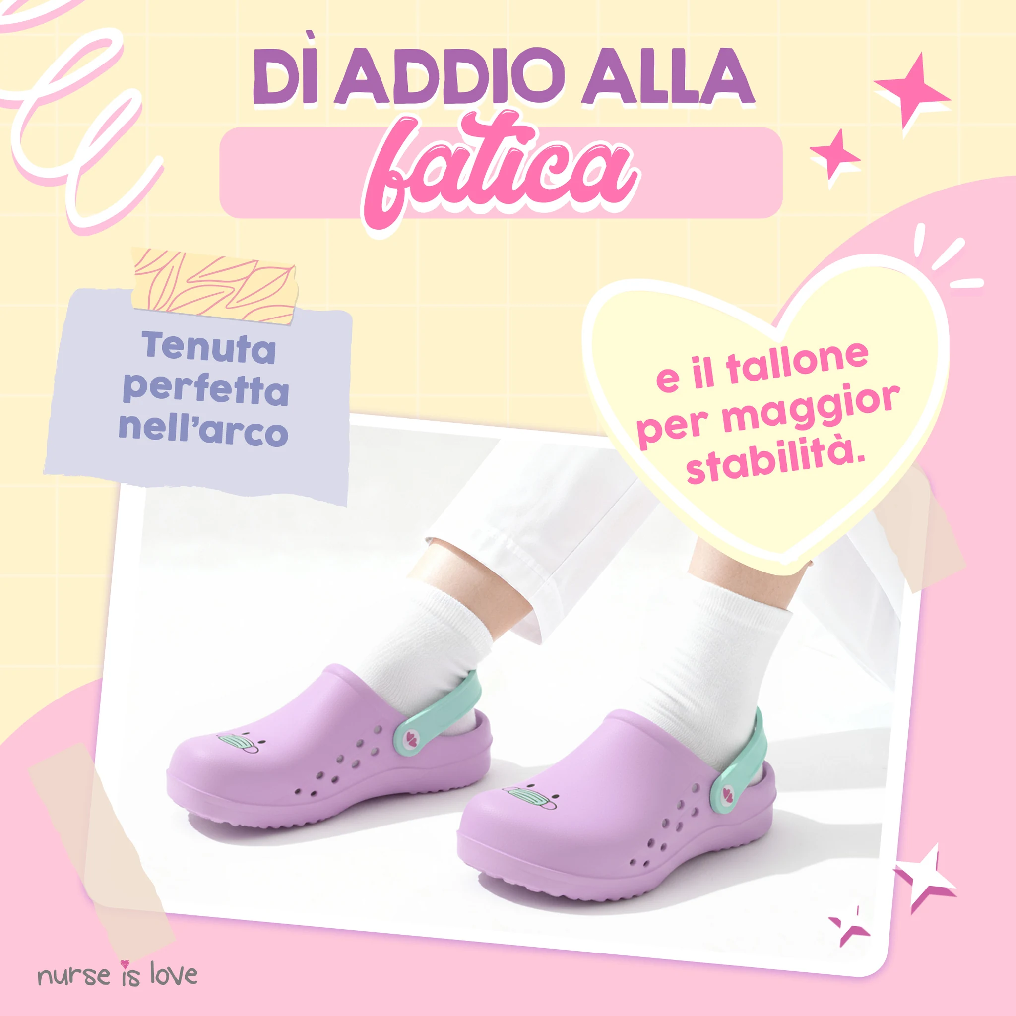 Zoccoli per Infermiere Viola con Mascherina