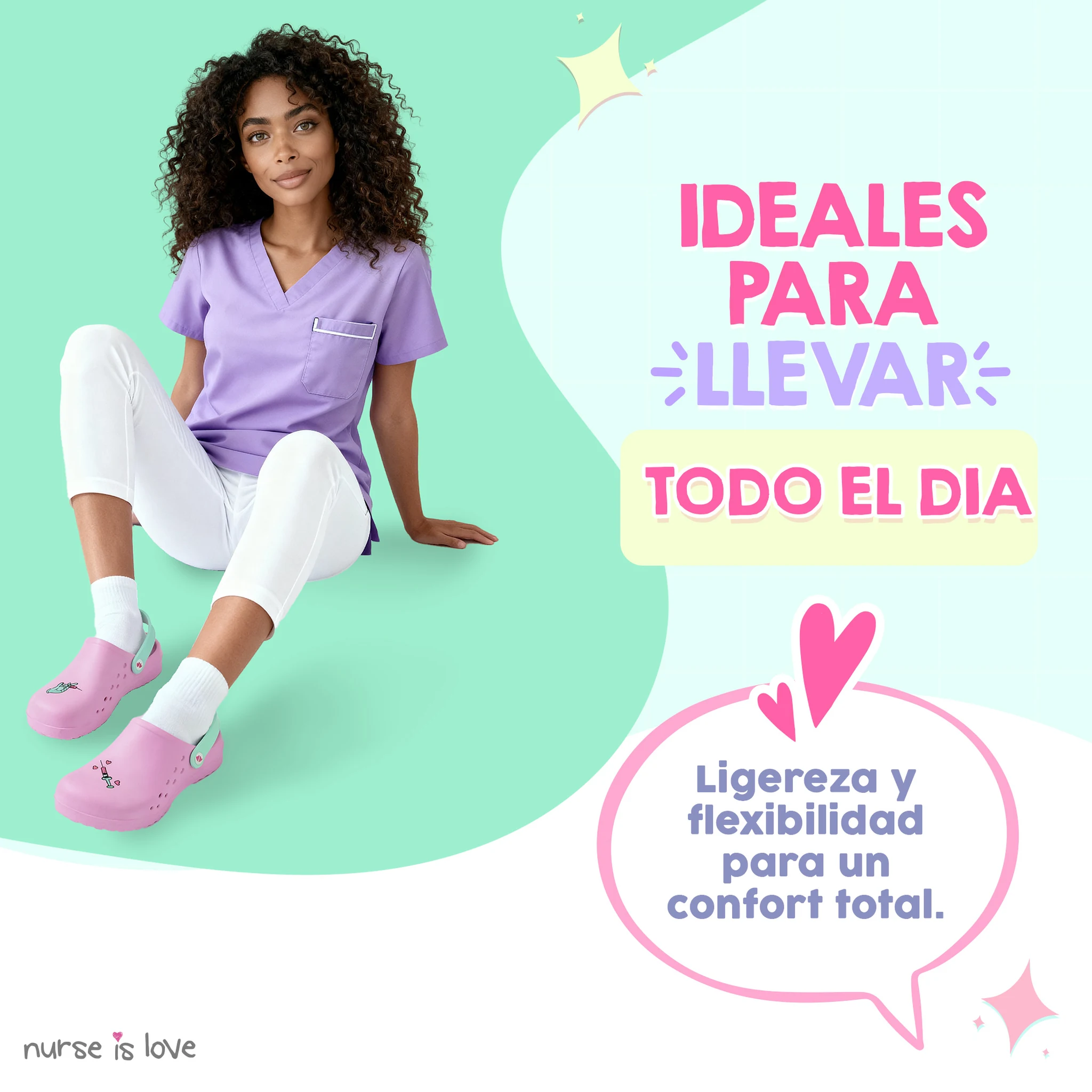 Zuecos para Enfermeras Rosa Jeringa