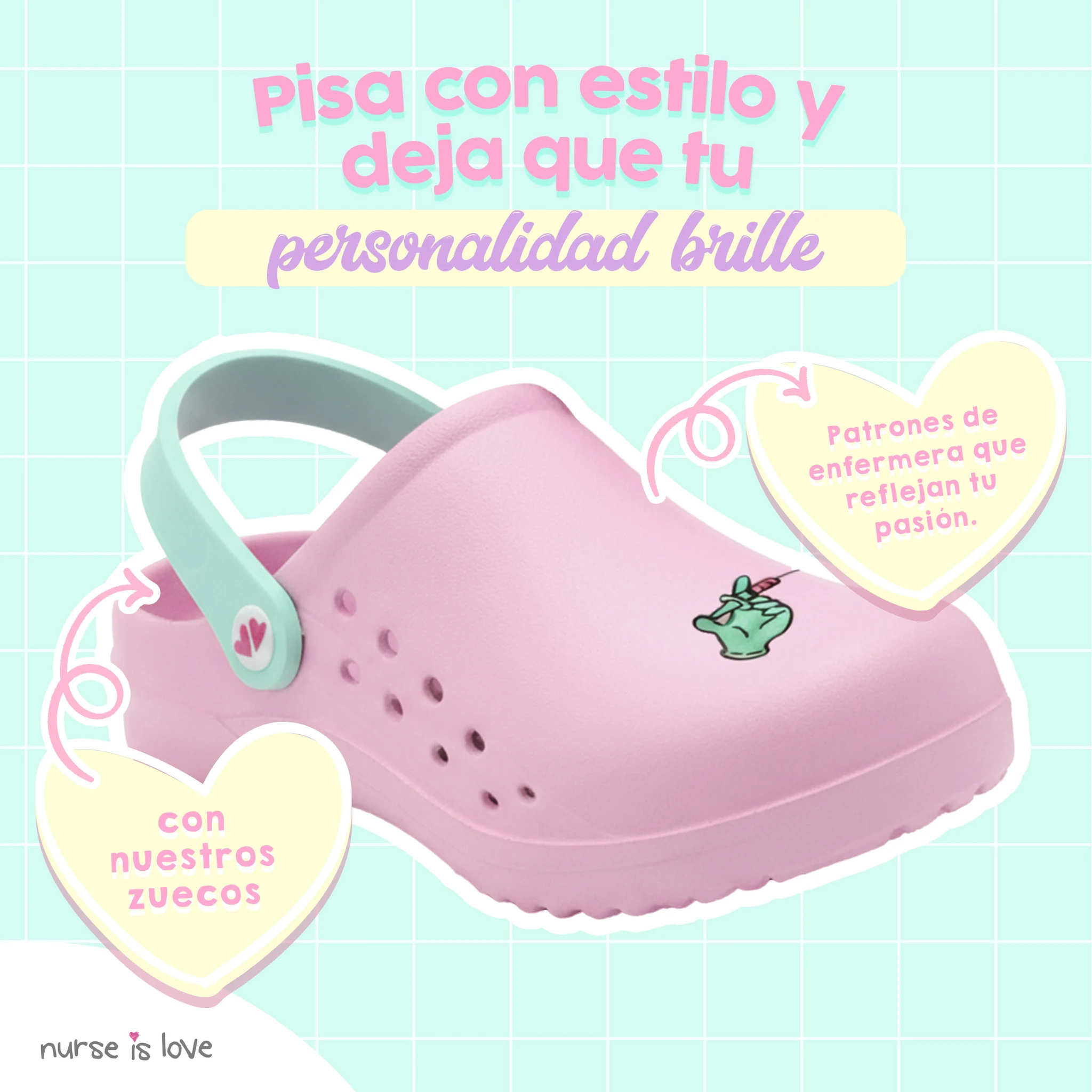 Zuecos para Enfermeras Rosa Jeringa