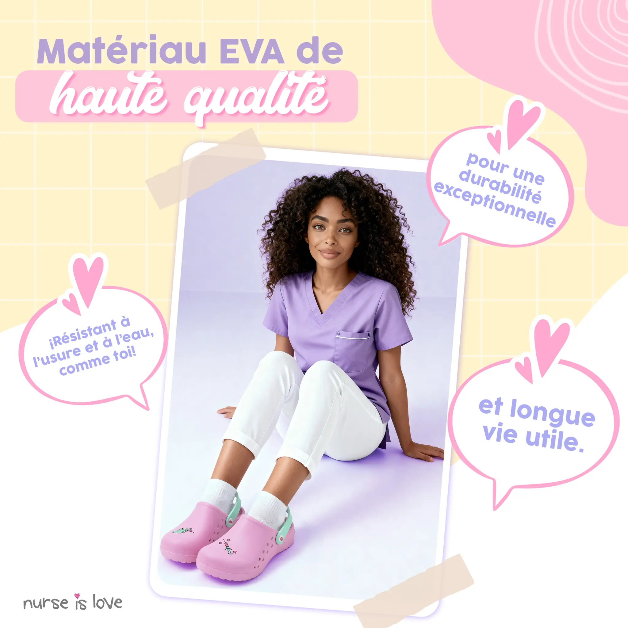 Sabots pour Infirmières Rose Seringue