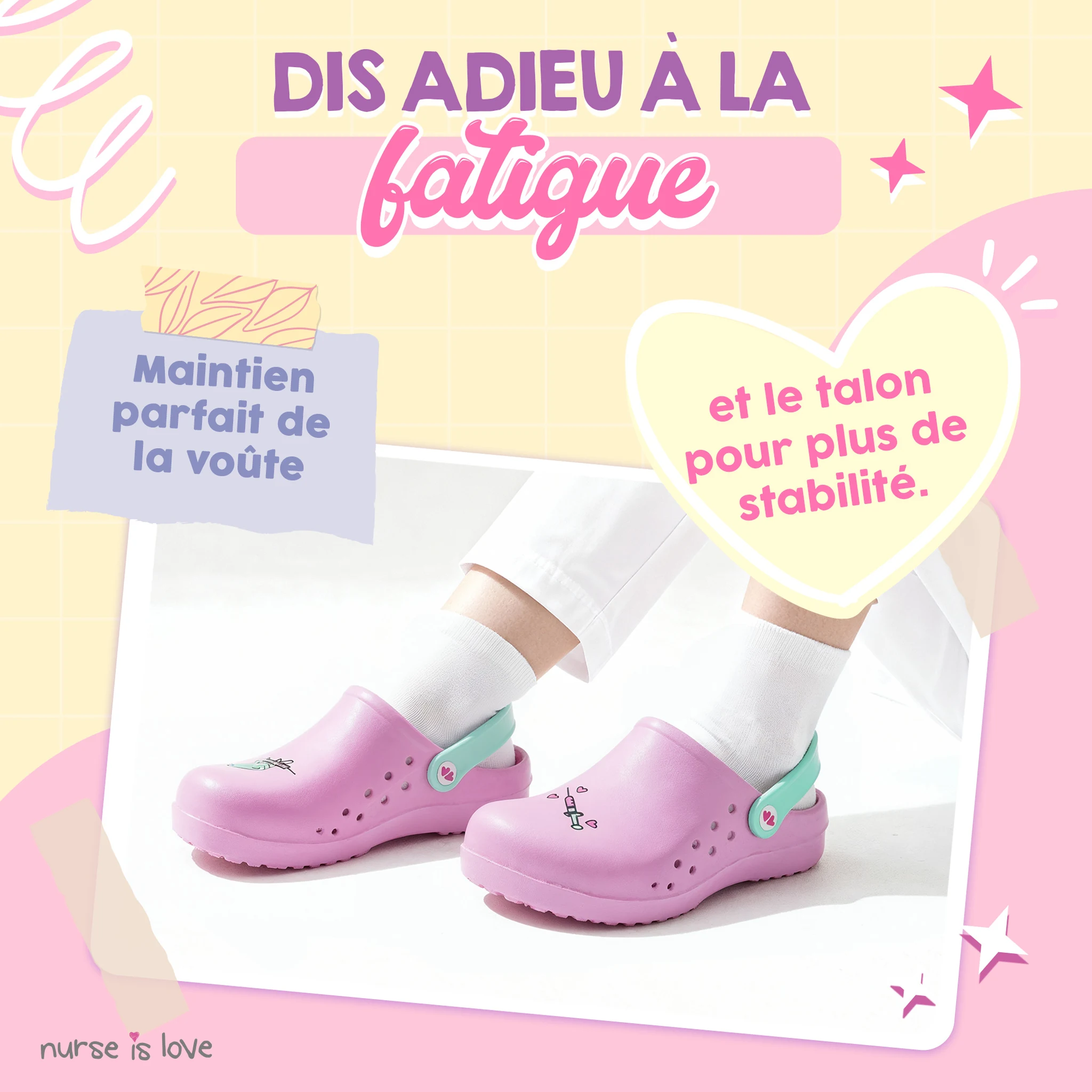Sabots pour Infirmières Rose Seringue