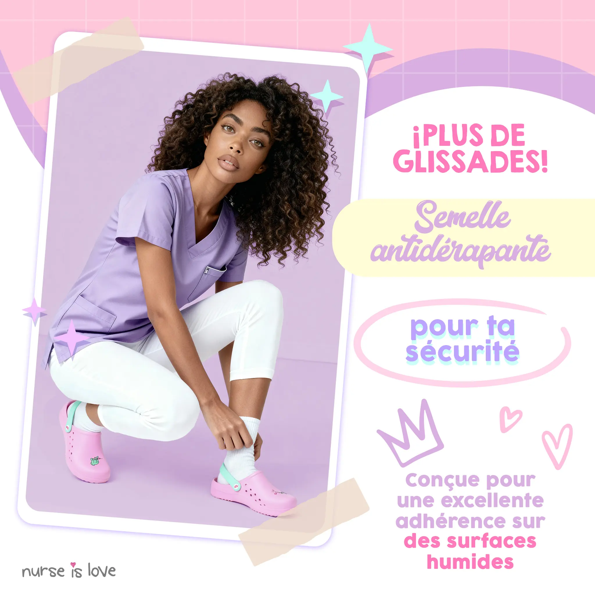 Sabots pour Infirmières Rose Seringue