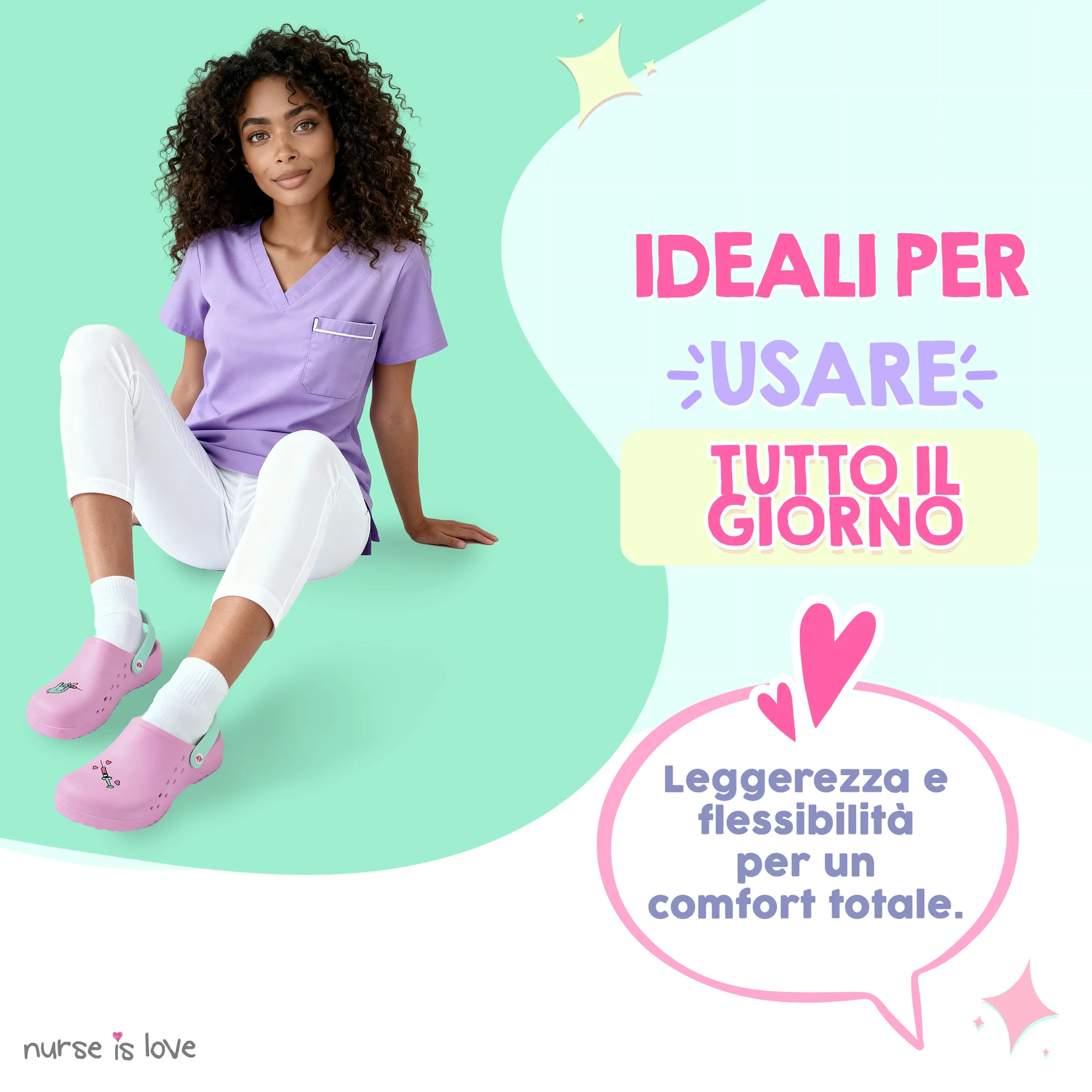 Zoccoli per Infermiere Rosa con Siringa