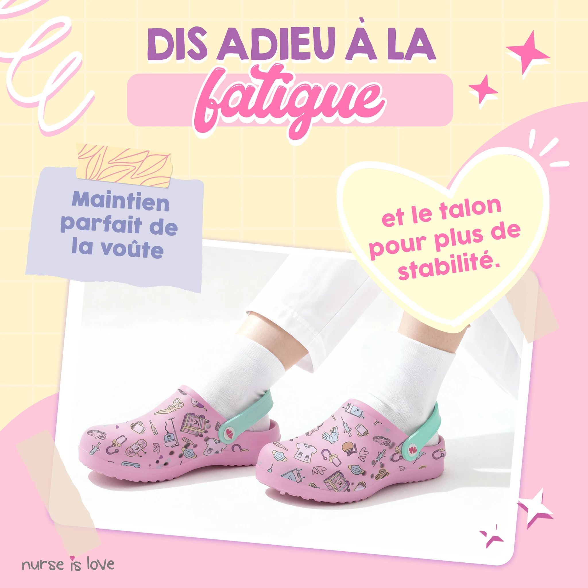 Sabots pour Infirmières Rose Café
