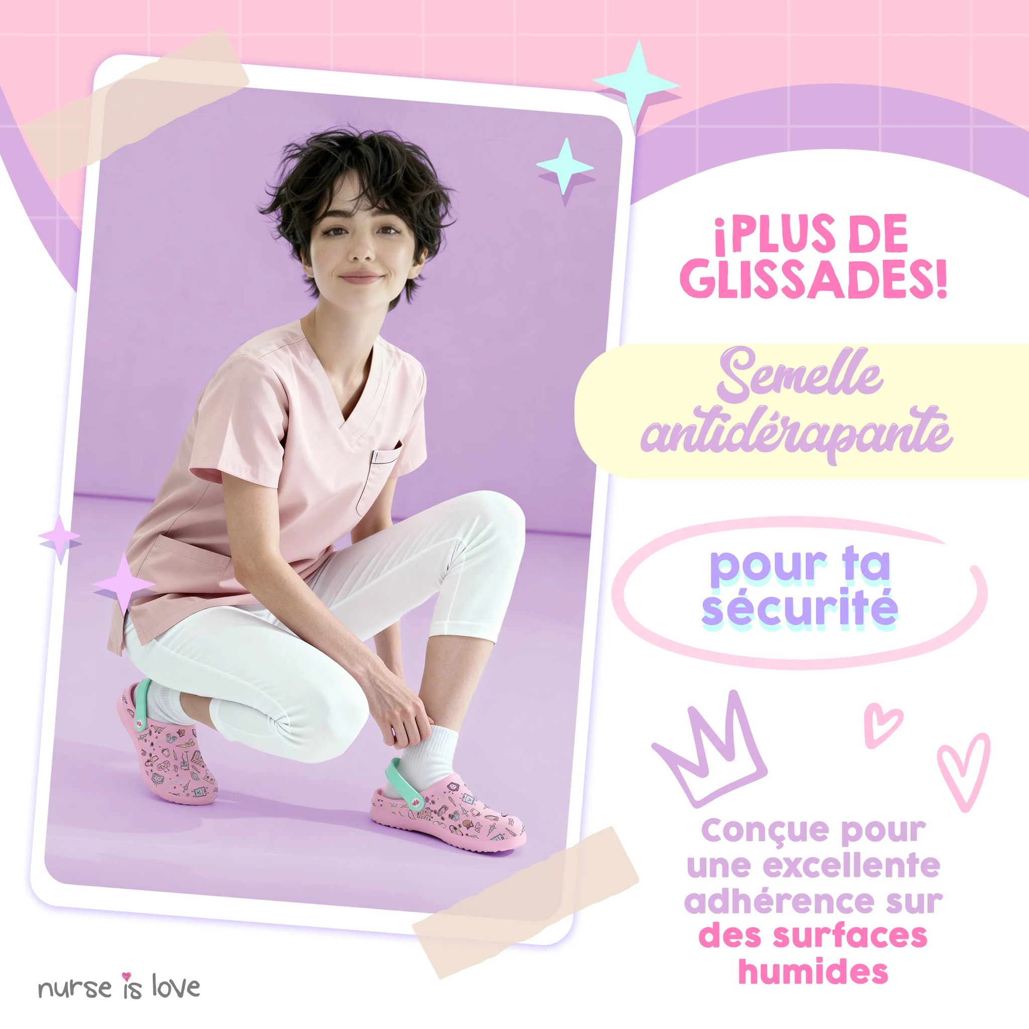 Sabots pour Infirmières Rose Café