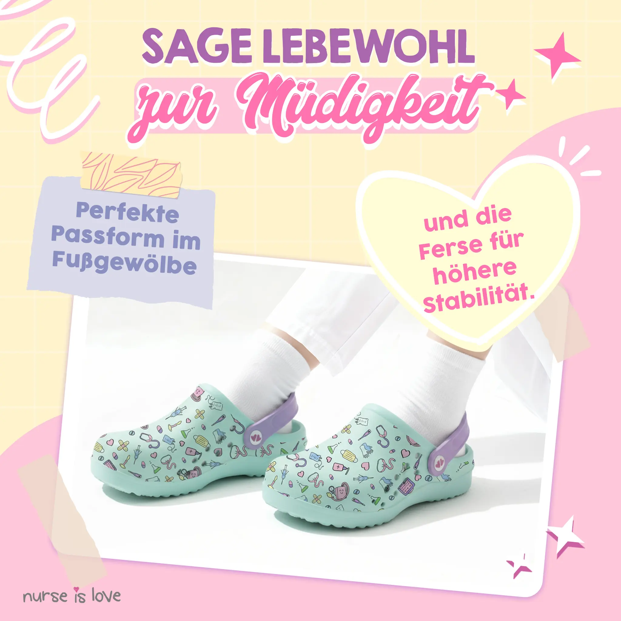 Pflegeclogs Aqua Instrumente für Krankenschwestern