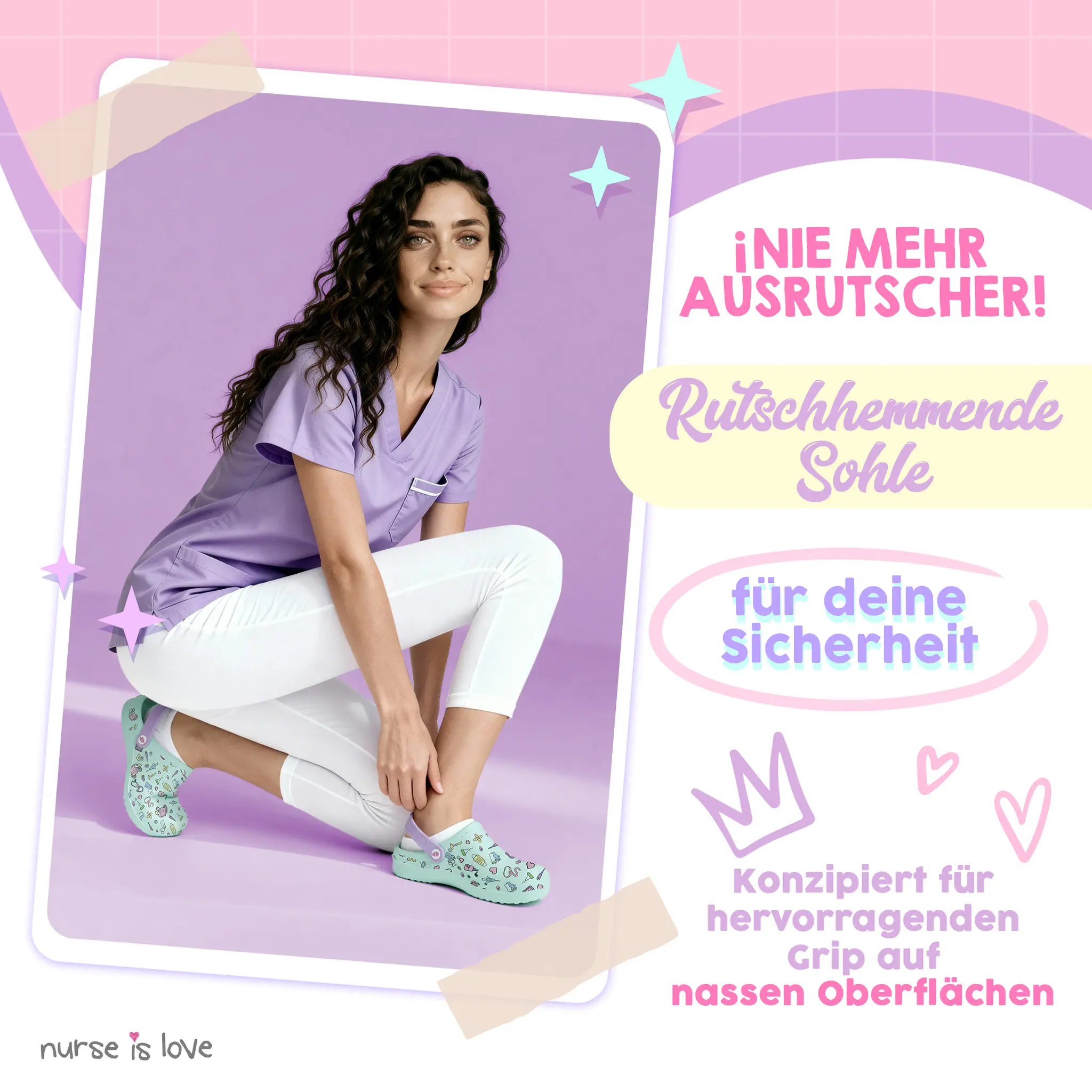 Pflegeclogs Aqua Instrumente für Krankenschwestern