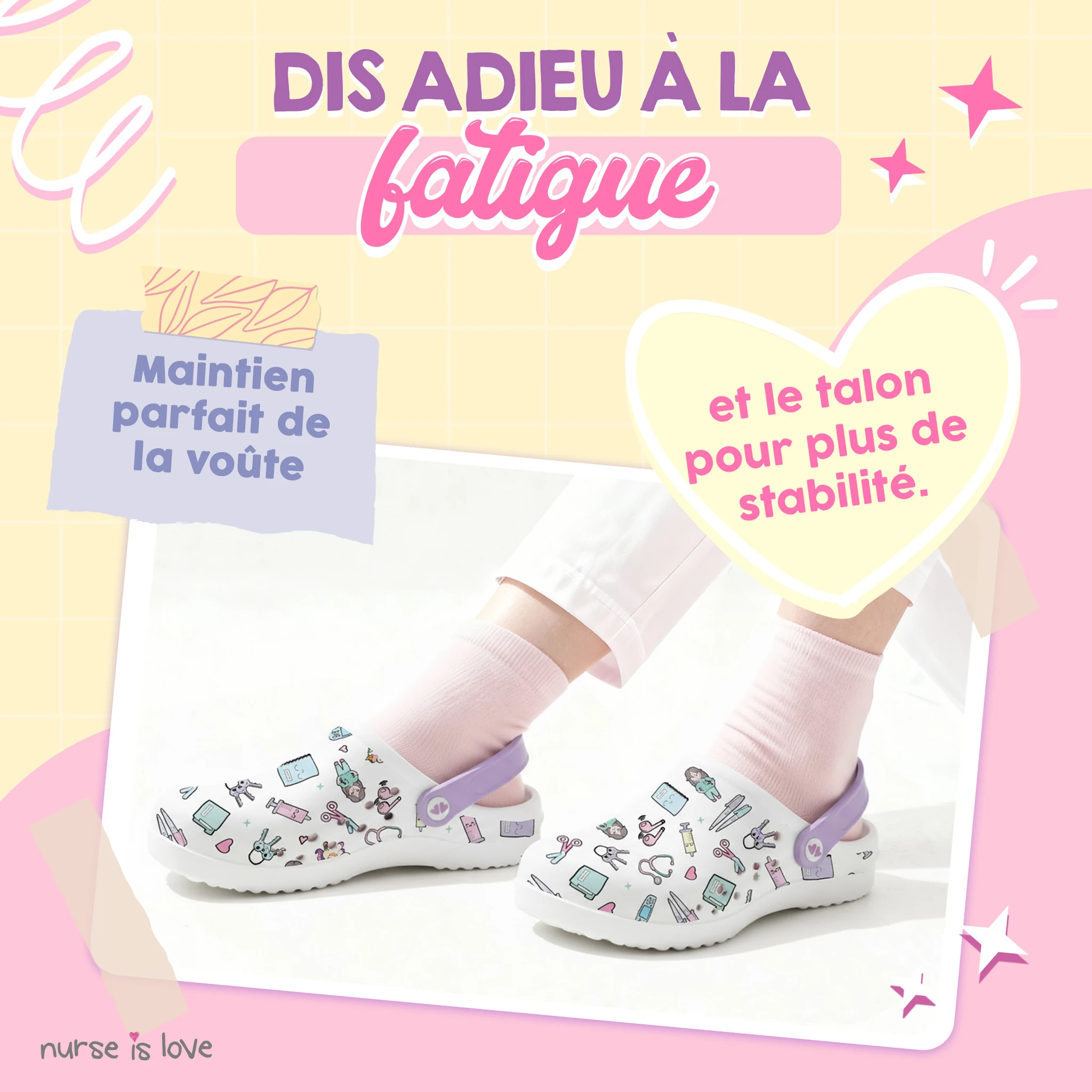 Sabots pour Infirmières Blanc Violet