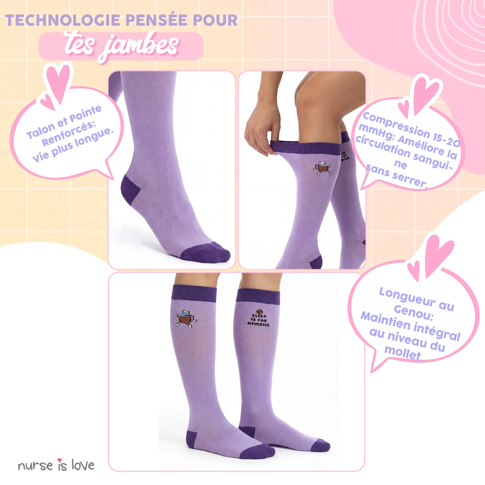 Chaussettes de Compression Café 