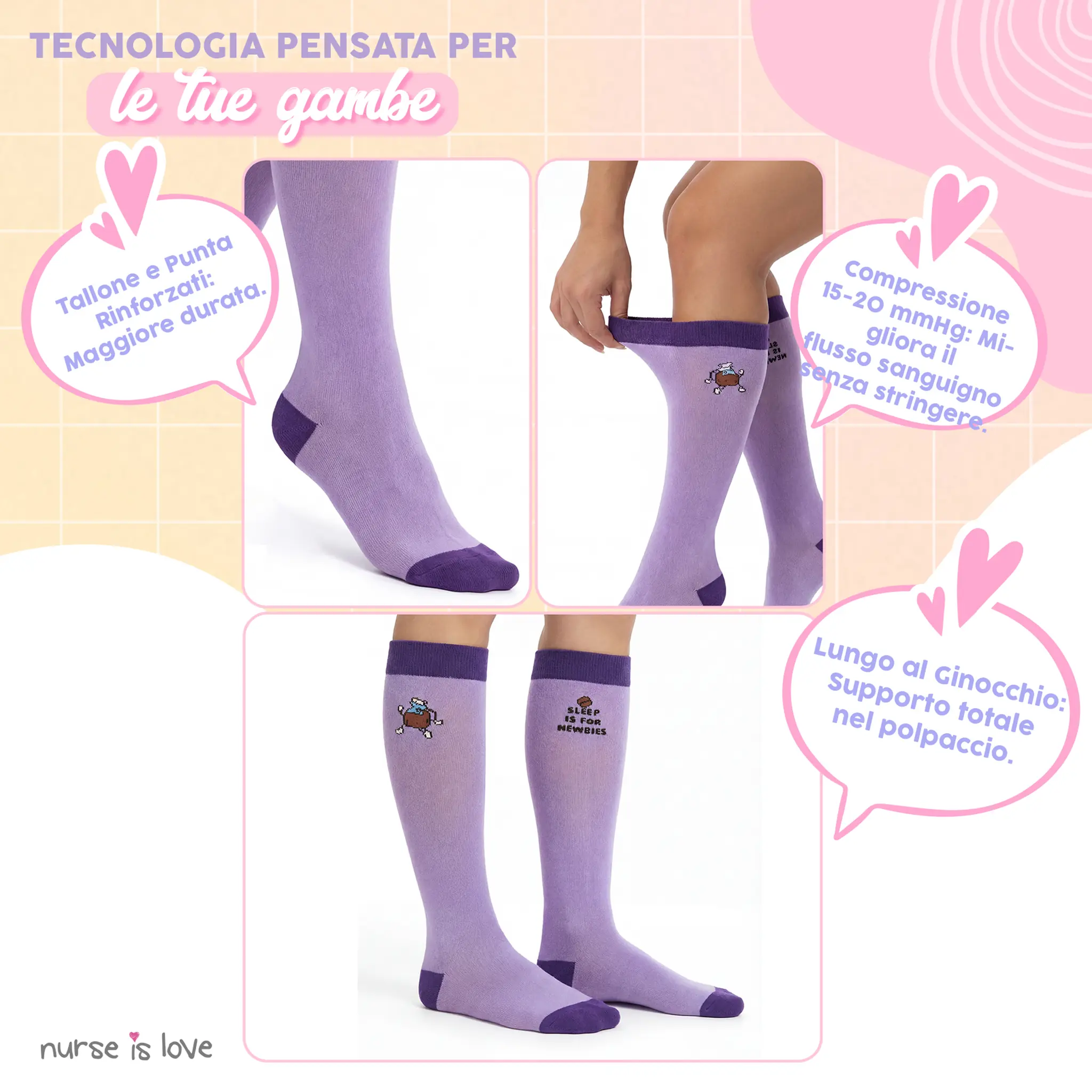 Calze a compressione Caffè