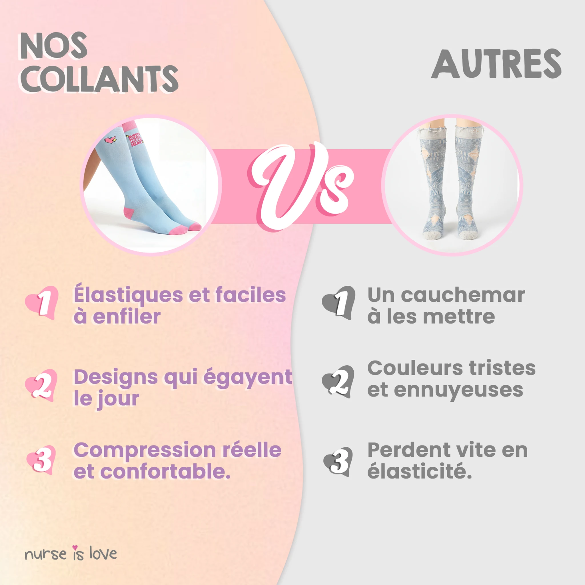 Chaussettes de Compression Cœur