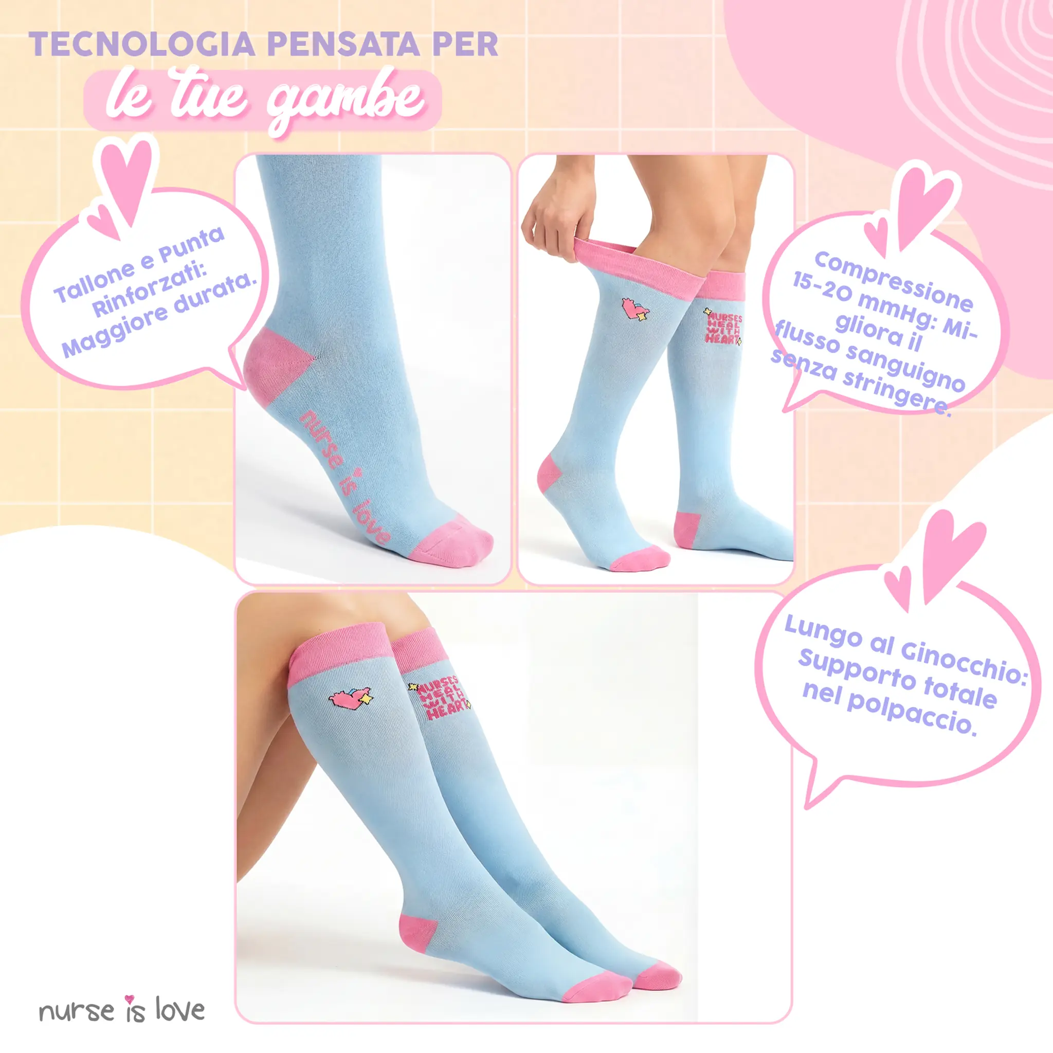 Calze a Compressione Cuore