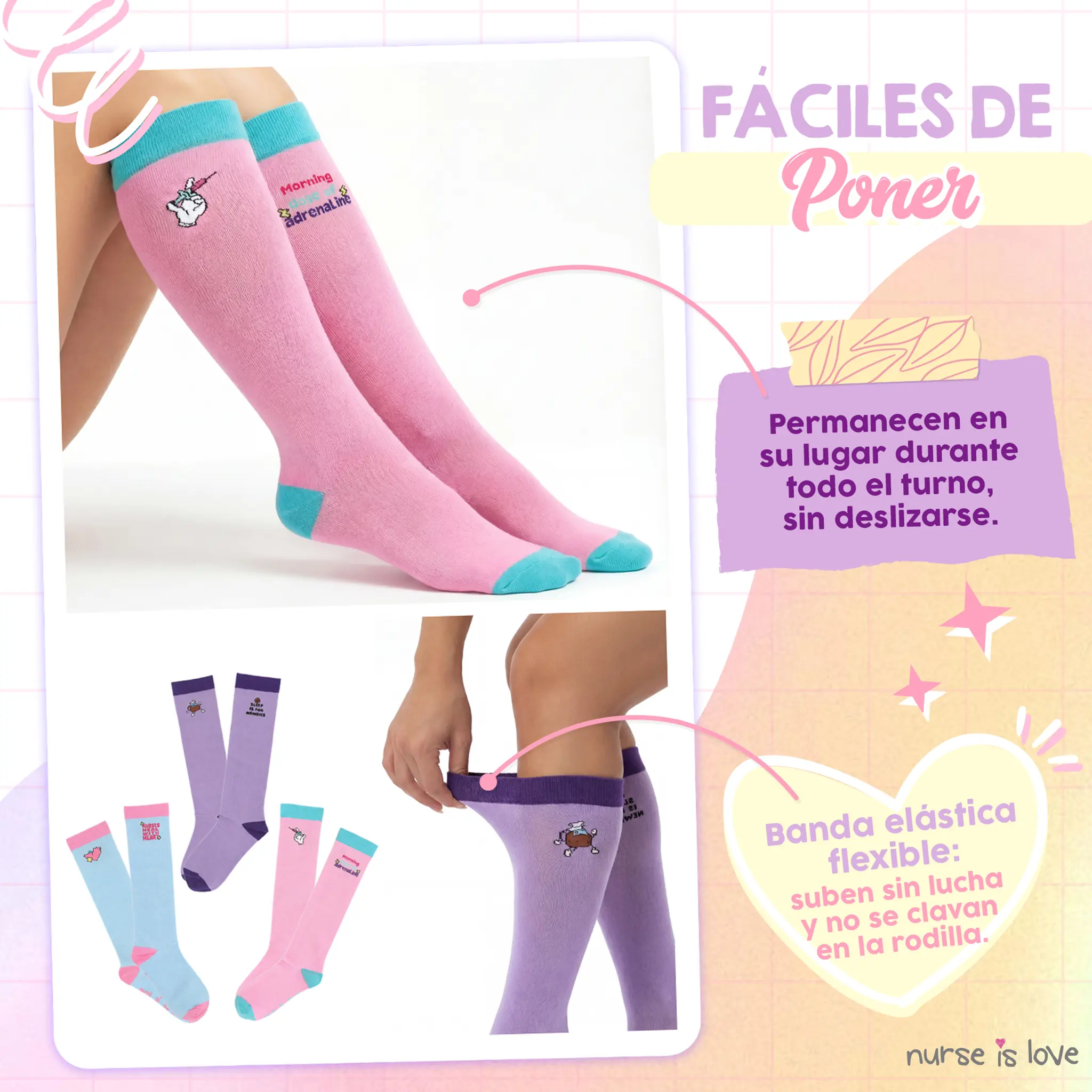 Set Medias de Compresión Diseño con Dibujos (3 uds.)