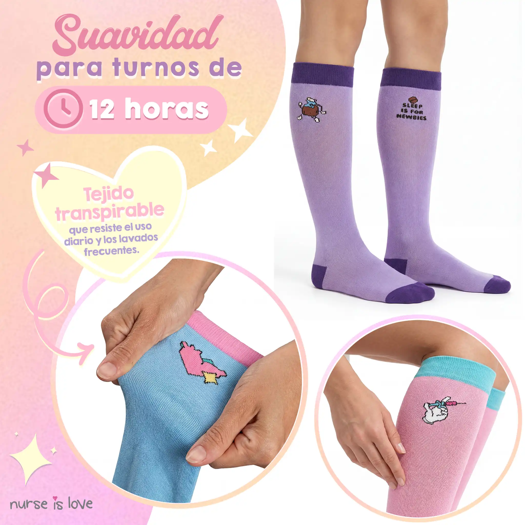 Set Medias de Compresión Diseño con Dibujos (3 uds.)