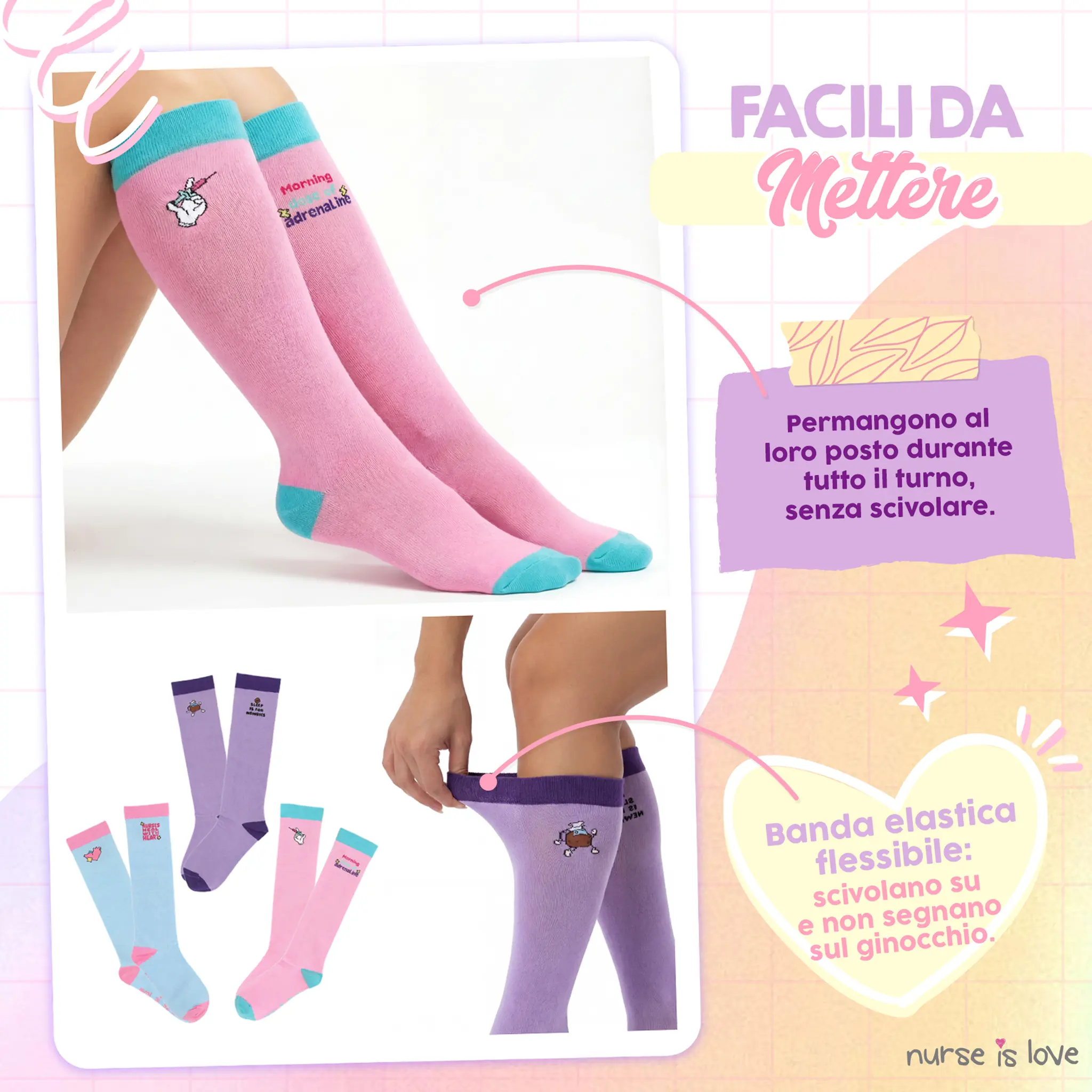 Set Calze a Compressione Design con Disegni (3 pz.)
