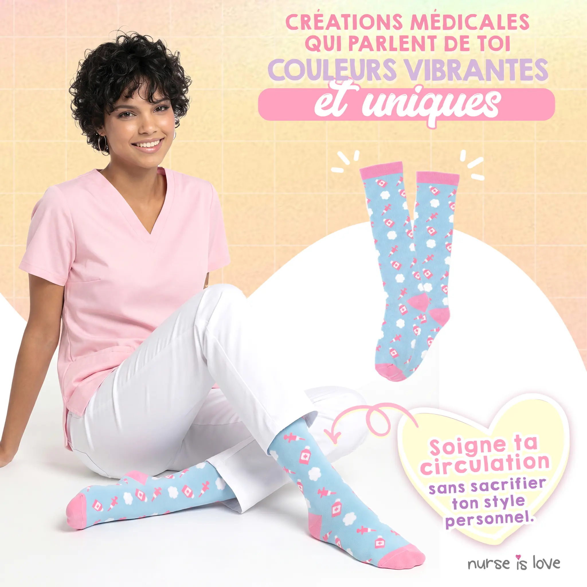 Chaussettes de compression Nuages